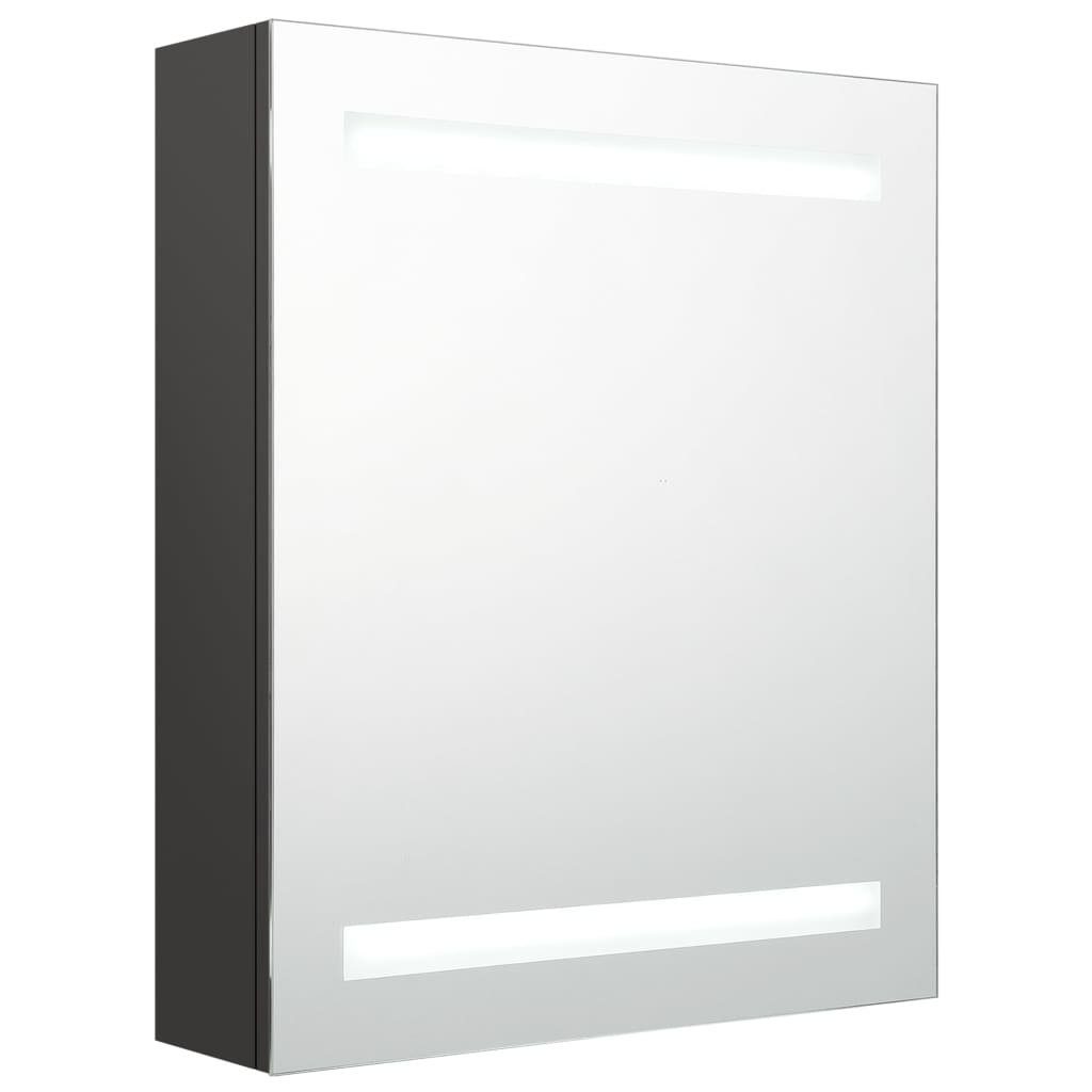 vidaXL (1-St) Anthrazit LED-Bad-Spiegelschrank Badezimmerspiegelschrank cm 50x14x60