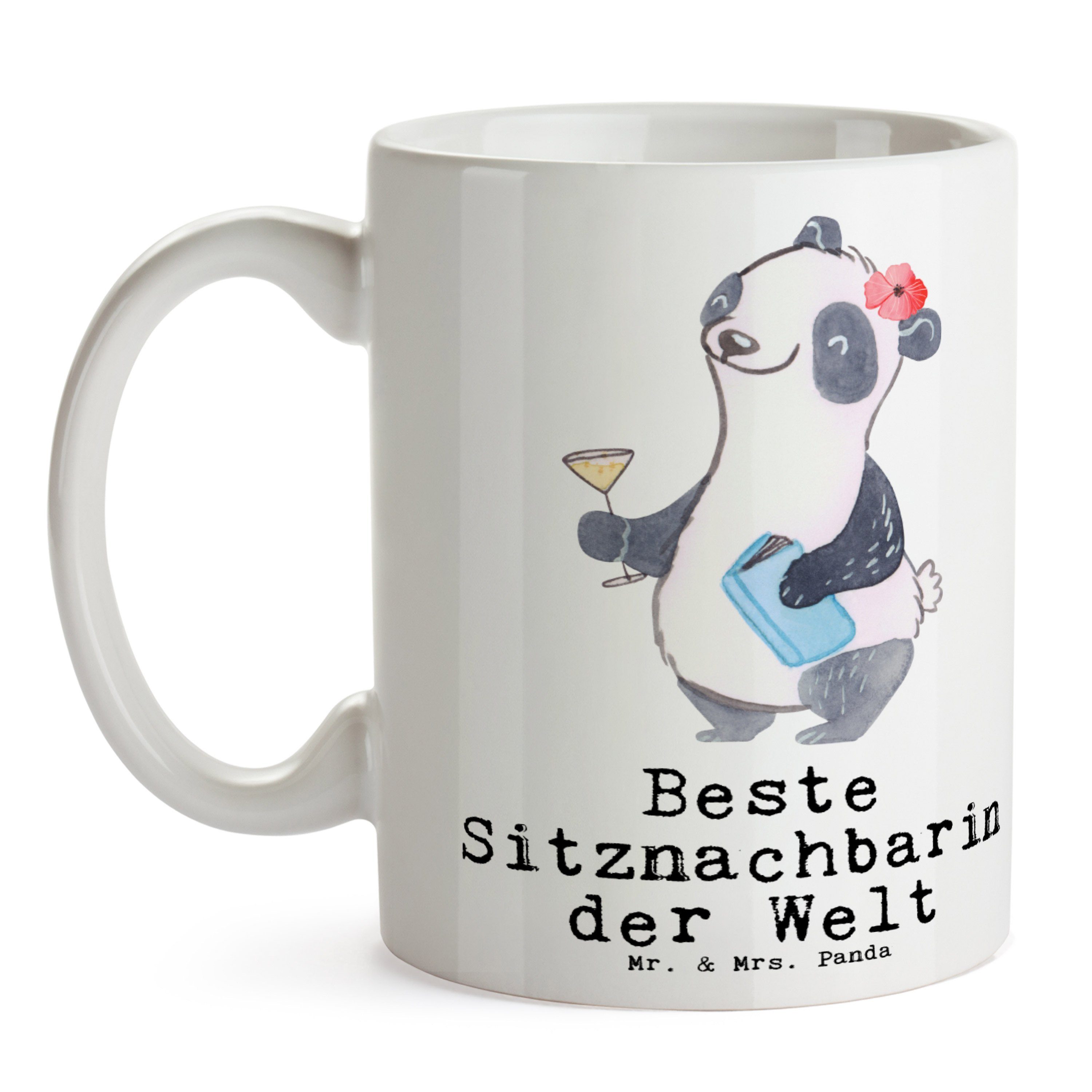 Danke, Panda Büro, Becher, Mrs. Welt Tasse Panda Kaffeebecher, Kaffeetasse, Geburtstag, - Geschenk, Kommilitone, Schenken, & Mr. - Bedanken, Keramik Uni, der Sitznachbarin Beste Weiß