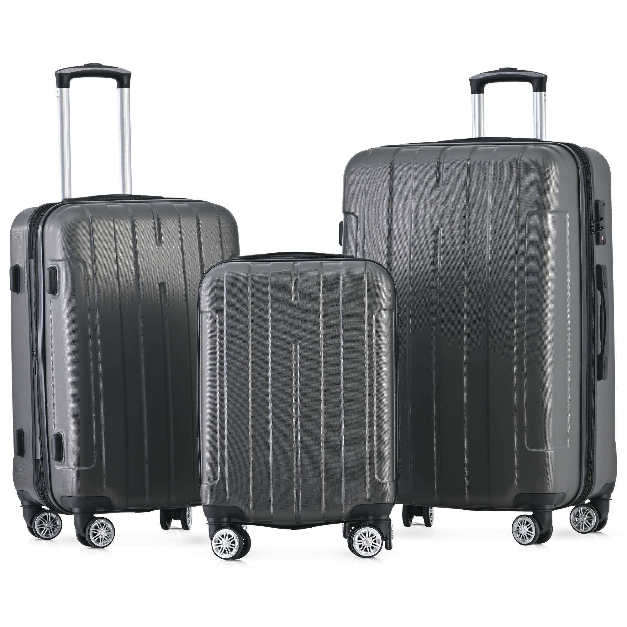Hartschalen-Trolley Hartschalen-Handgepäck, 4 Rollen, Koffer mit TSA-Schloss und Universalrad, Erweiterbar Seitengriff