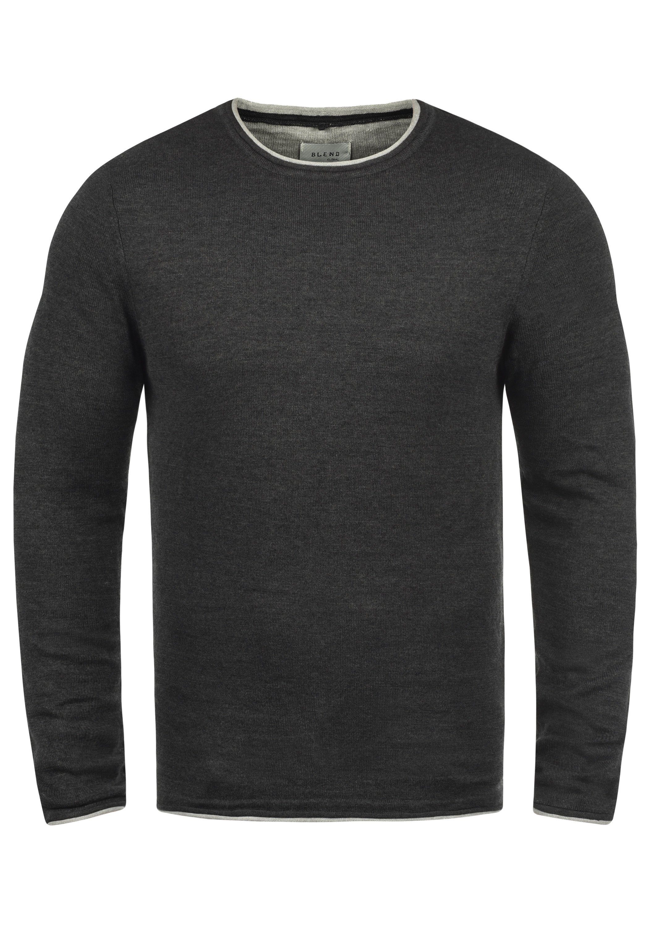 Blend Rundhalspullover BHOdin Strickpullover mit aufgerollten günstig online kaufen