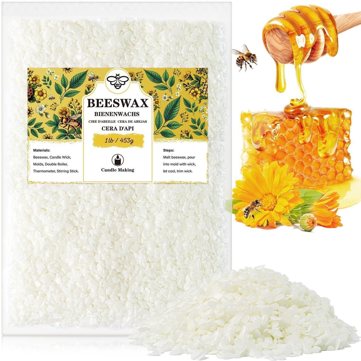 LuxusKollektion Bienenwachskerze Bienenwachs Pastillen Bio 453g Weiß