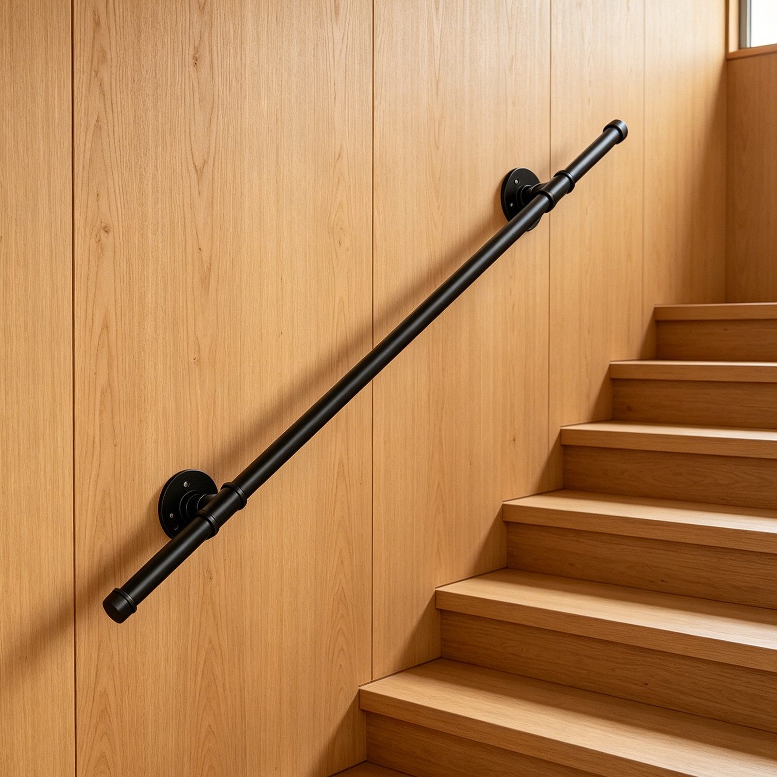 BlingBin Handlauf 150 / 100 cm verzinkter rutschfester Wandhandlauf, 100 cm Gesamtlänge, (2er Set, 2 St., 150cm/100cm), wetterfestes Treppengeländer für Bad, Kü – Bild 5 von 5