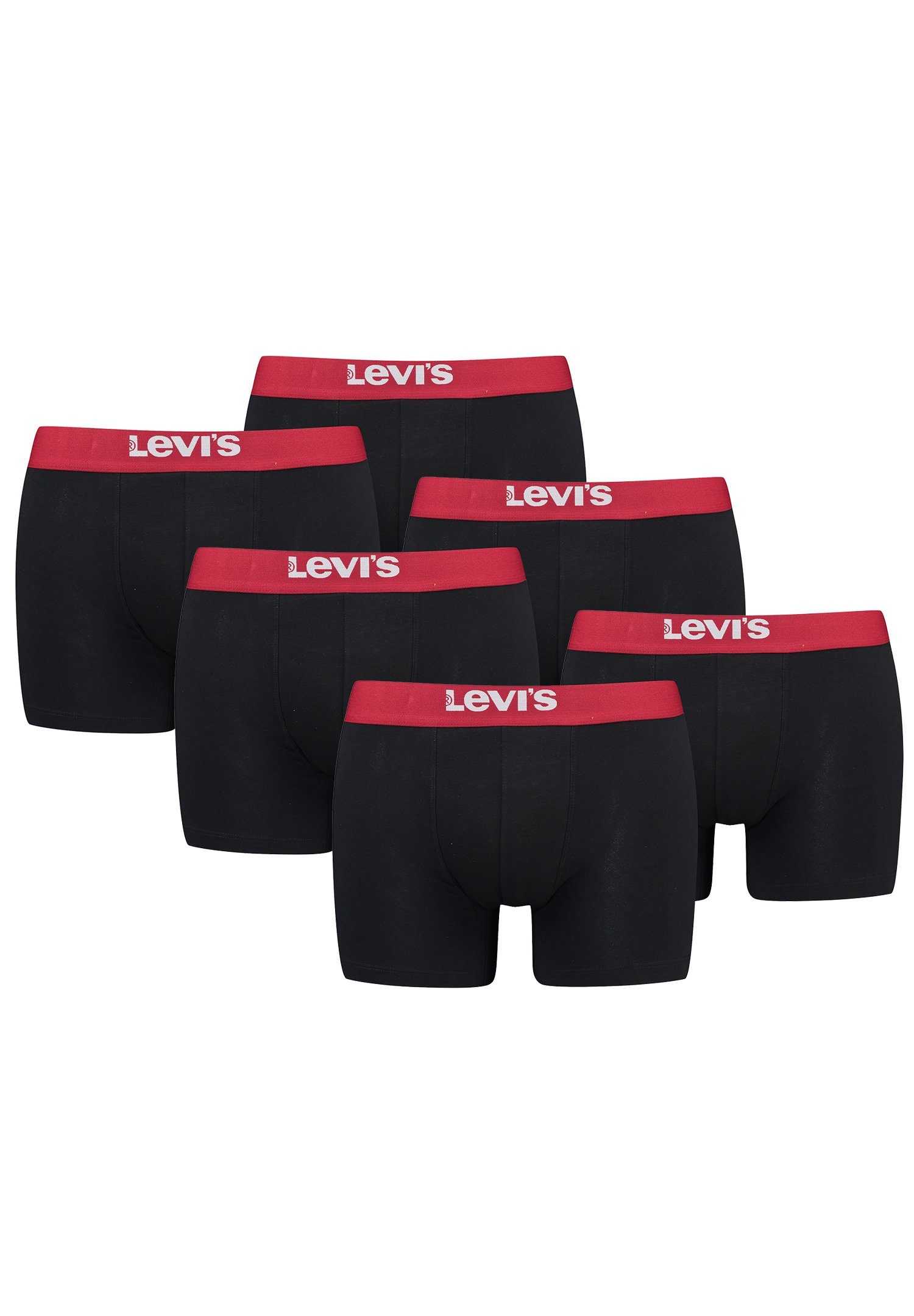 ORGANIC (Set, 6er-Pack) Pack MEN SOLID CO BRIEF BASIC Levi's® 6-St., 6er BOXER Black/Red Boxershorts