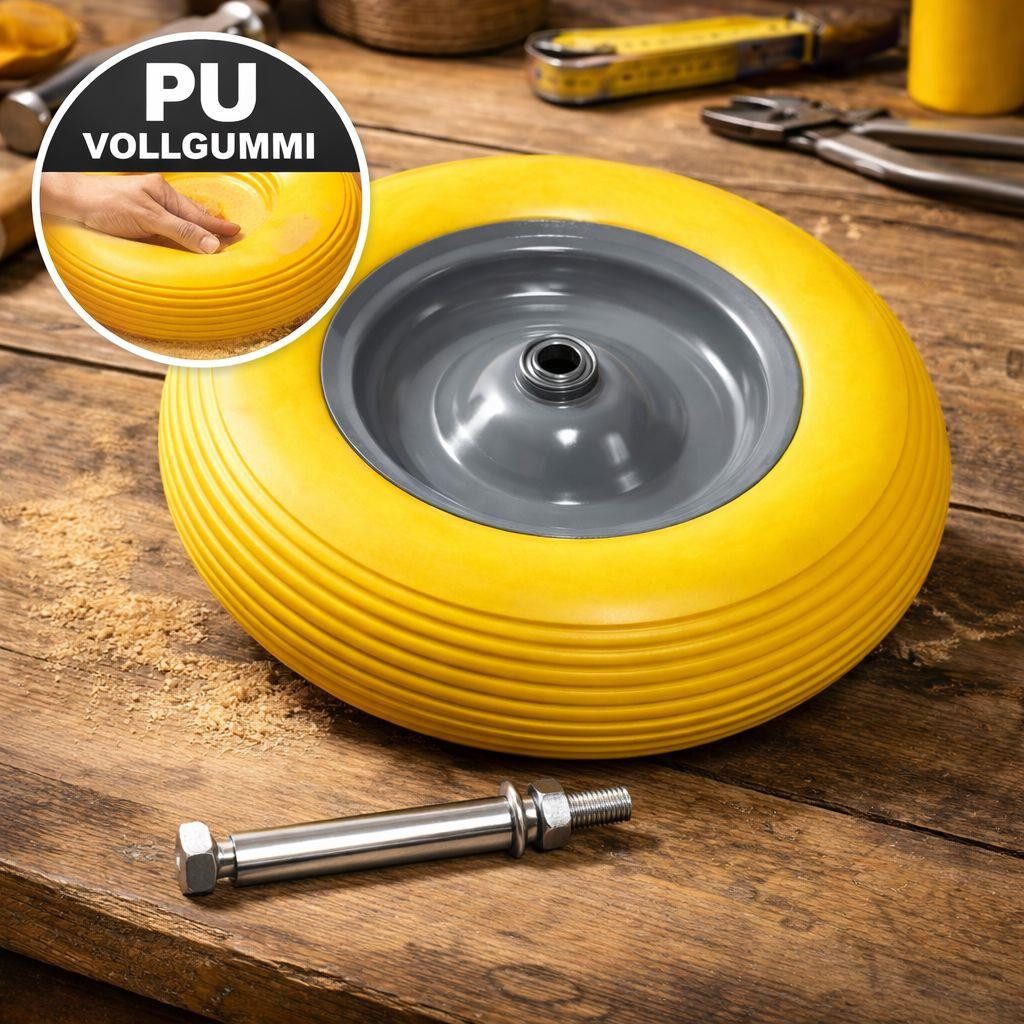 ESTEXO Ersatzrad Schubkarrenrad Rad Schubkarre Vollgummi PU 4.80/4.00-8 400 mm Reifen