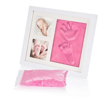all Kids United Bilderrahmen zum Basteln Baby Gipsabdruck-Set, (Fotorahmen), Gips für Hand-Abdruck Fuß-Abdruck & Fotos