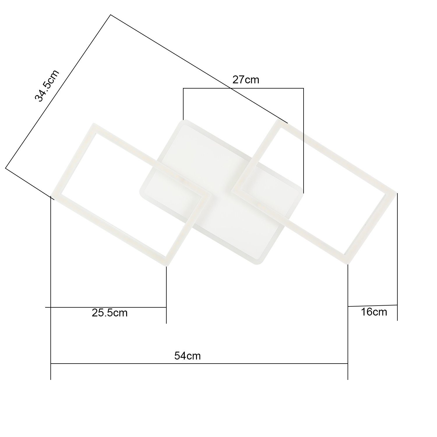 Design Metall Weiß Nettlife Schlafzimmerlampe aus Deckenleuchte LED Quadratisch
