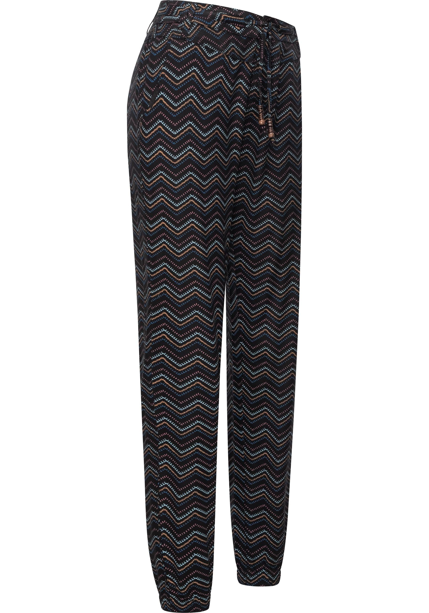 Chevron und Ragwear mit Talin Leinenhose ash Tunnelzugband Print leichte Haremshose