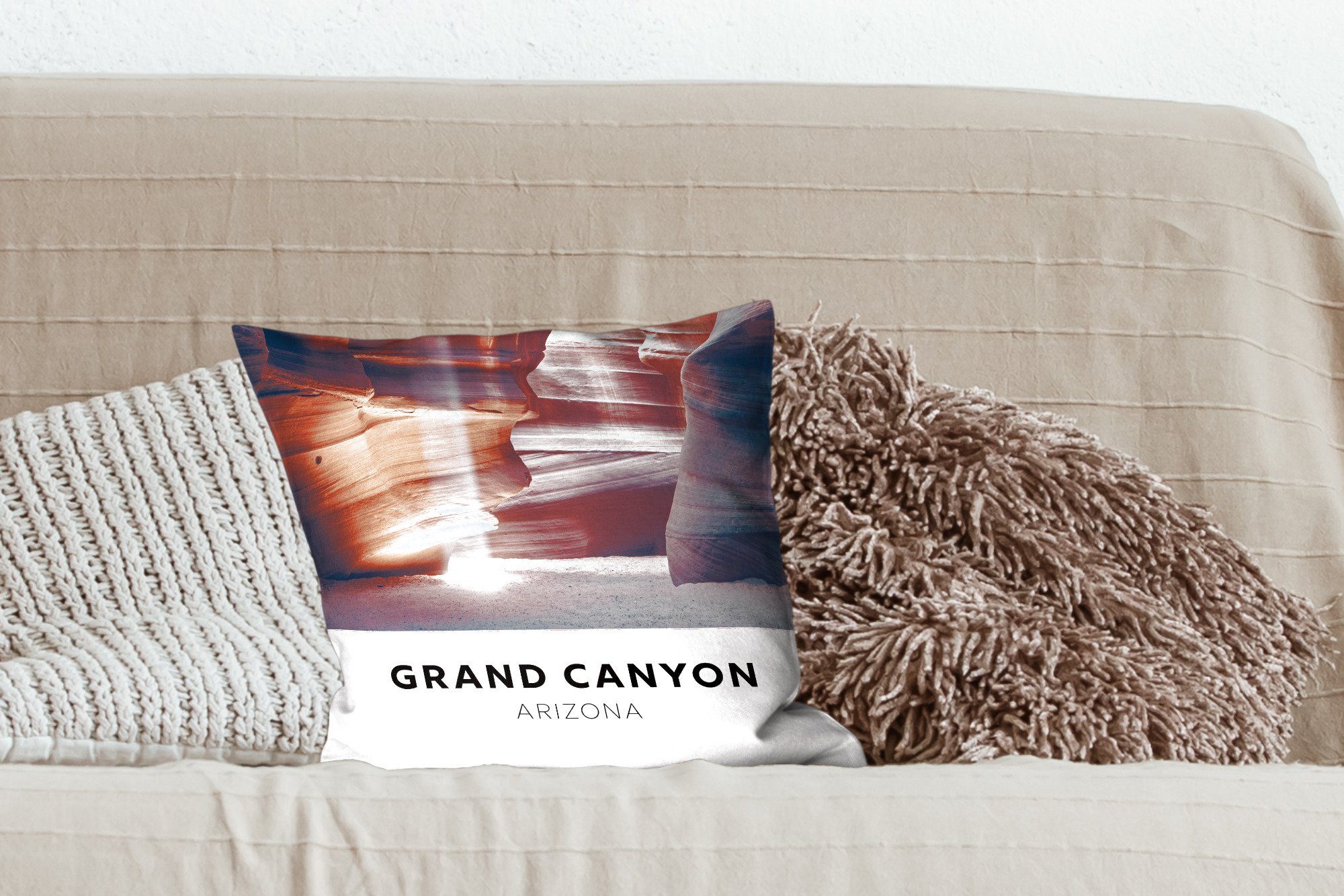 MuchoWow Dekokissen Amerika - Arizona Wohzimmer, Schlafzimmer, Sofakissen - Deko, mit Zierkissen Grand für Canyon, Füllung