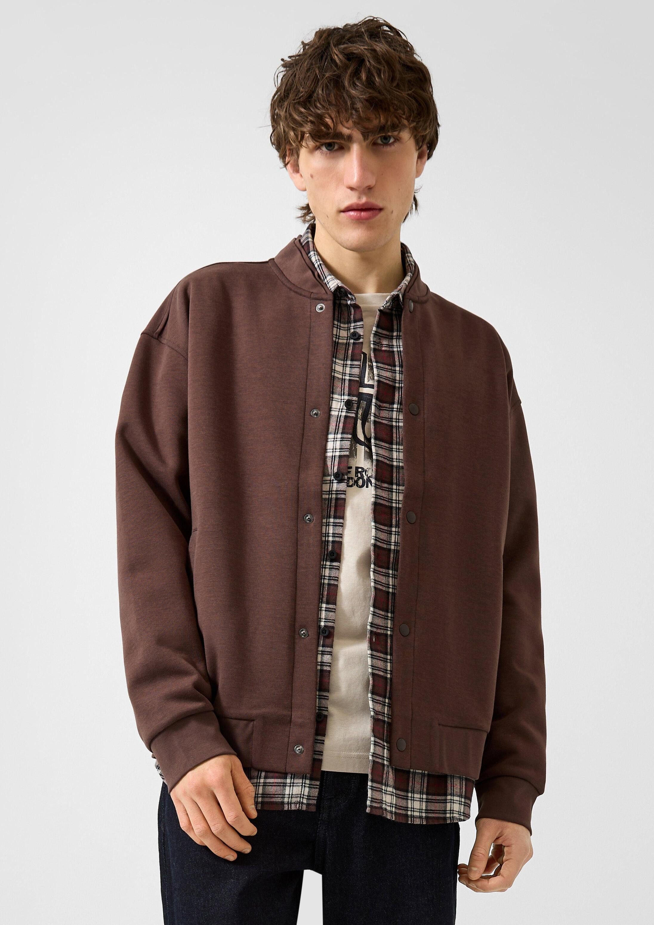 QS Sweatjacke Sweatshirt Jacke College-Jacke aus Jersey