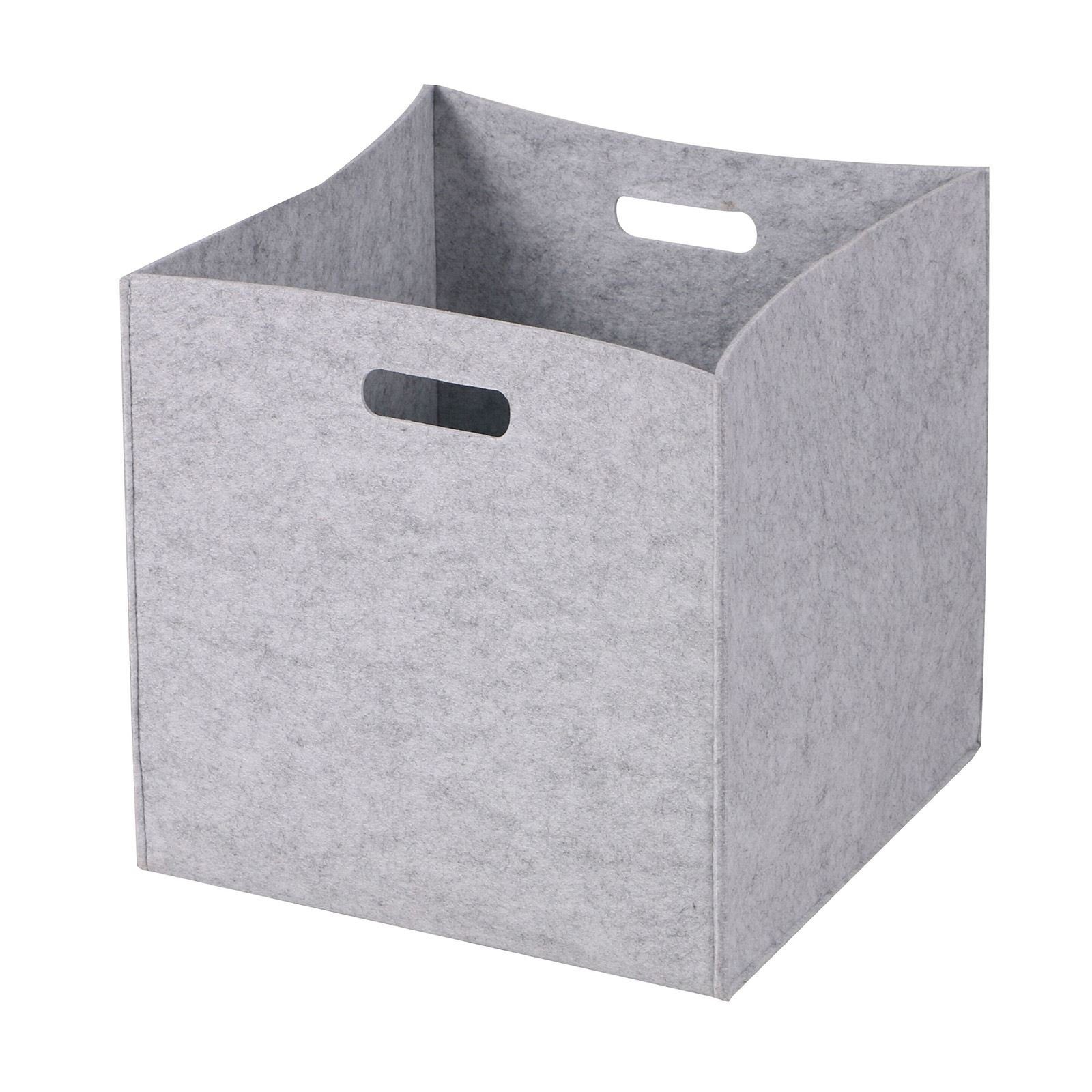 IDIMEX Aufbewahrungsbox FELT (Set), Stoff Aufbewahrungsbox aus Filz, Regalkorb im 2er Set, 32x32cm grau