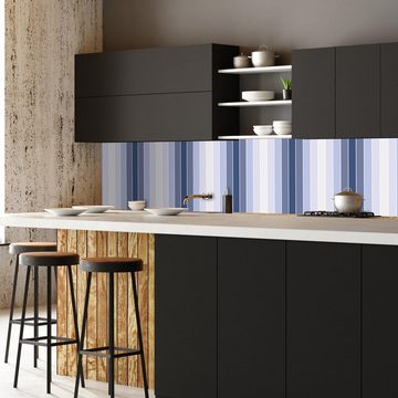 wandmotiv24 Küchenrückwand Mattes Blau Muster, (1-tlg), Premium Hartschaum Nischenrückwand in versch. Größen