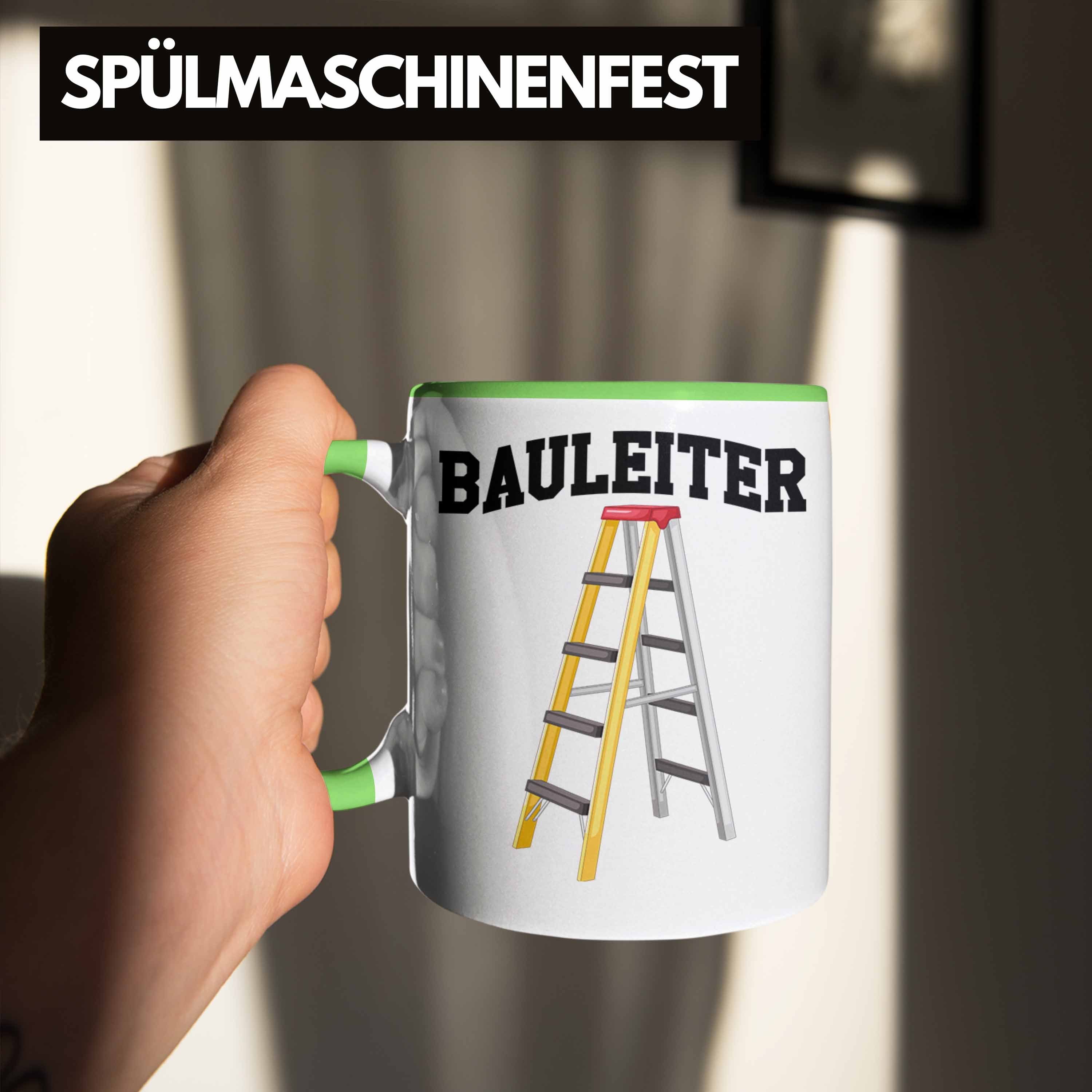 Tasse Baustellen Geschenkidee Tasse Bauleiter Trendation Spruch für Bauarbeite Grün Geschenk