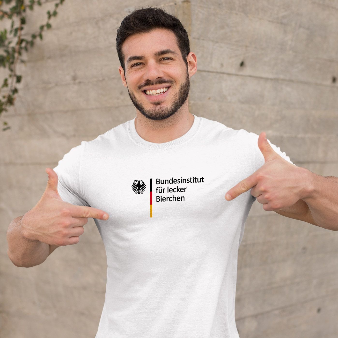 MoonWorks Print-Shirt Herren T-Shirt Alkohol Bier Bundesinstitut für lecker Bierchen mit Print