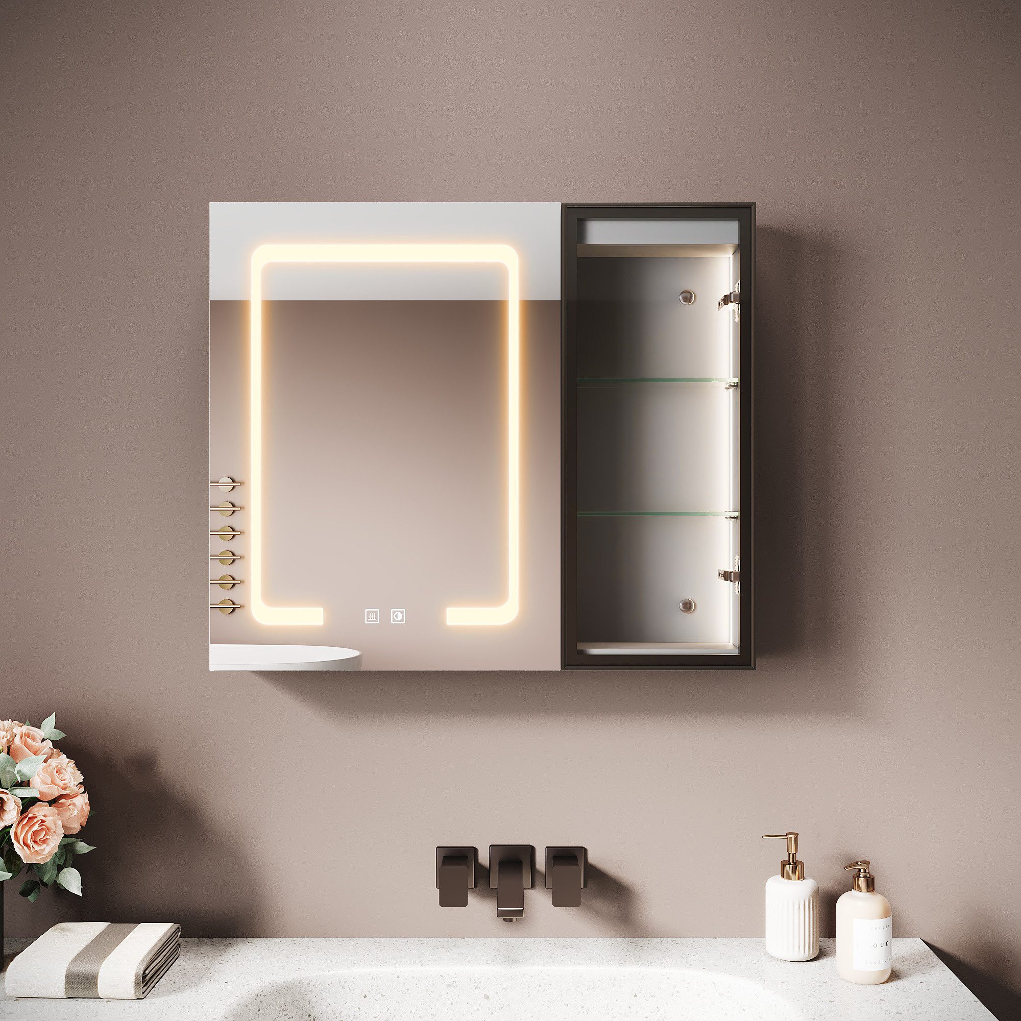 SONNI Spiegelschrank Badezimmerspiegelschrank, Spiegelschrank Badezimmer mi günstig online kaufen