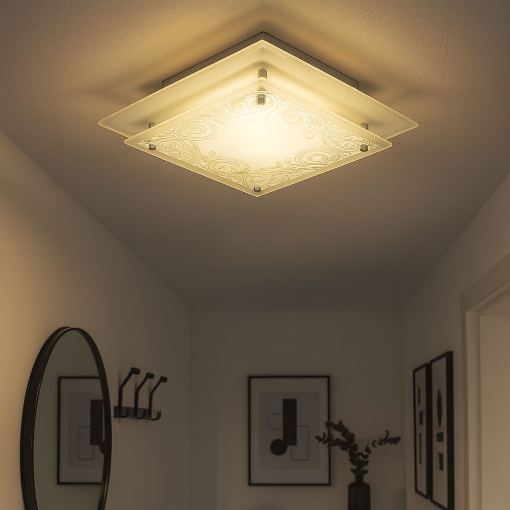 Esto Deckenleuchte, Leuchtmittel nicht inklusive, Design Glas Decken Lampe Wohn Schlaf Zimmer Beleuchtung Lampe