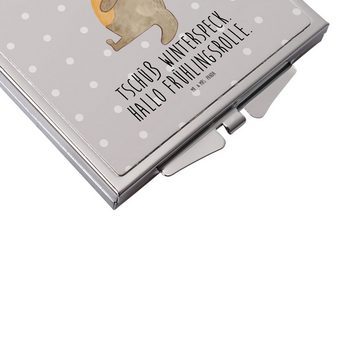 Mr. & Mrs. Panda Kosmetikspiegel Otter Bauch - Grau Pastell - Geschenk, Schminkspiegel, Sportmuffel, s (1-St), Unwiderstehlicher Glanz