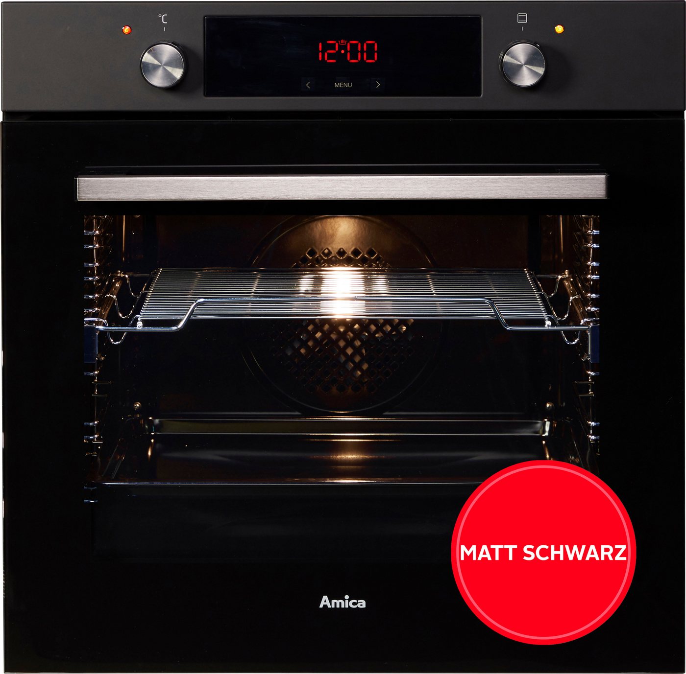 Amica Backofen EBX 943 610 SM, mit 1-fach-Teleskopauszug, Steam Clean, Großer Garraum, sichere Bedienung und einfache Reinigung beim Backen
