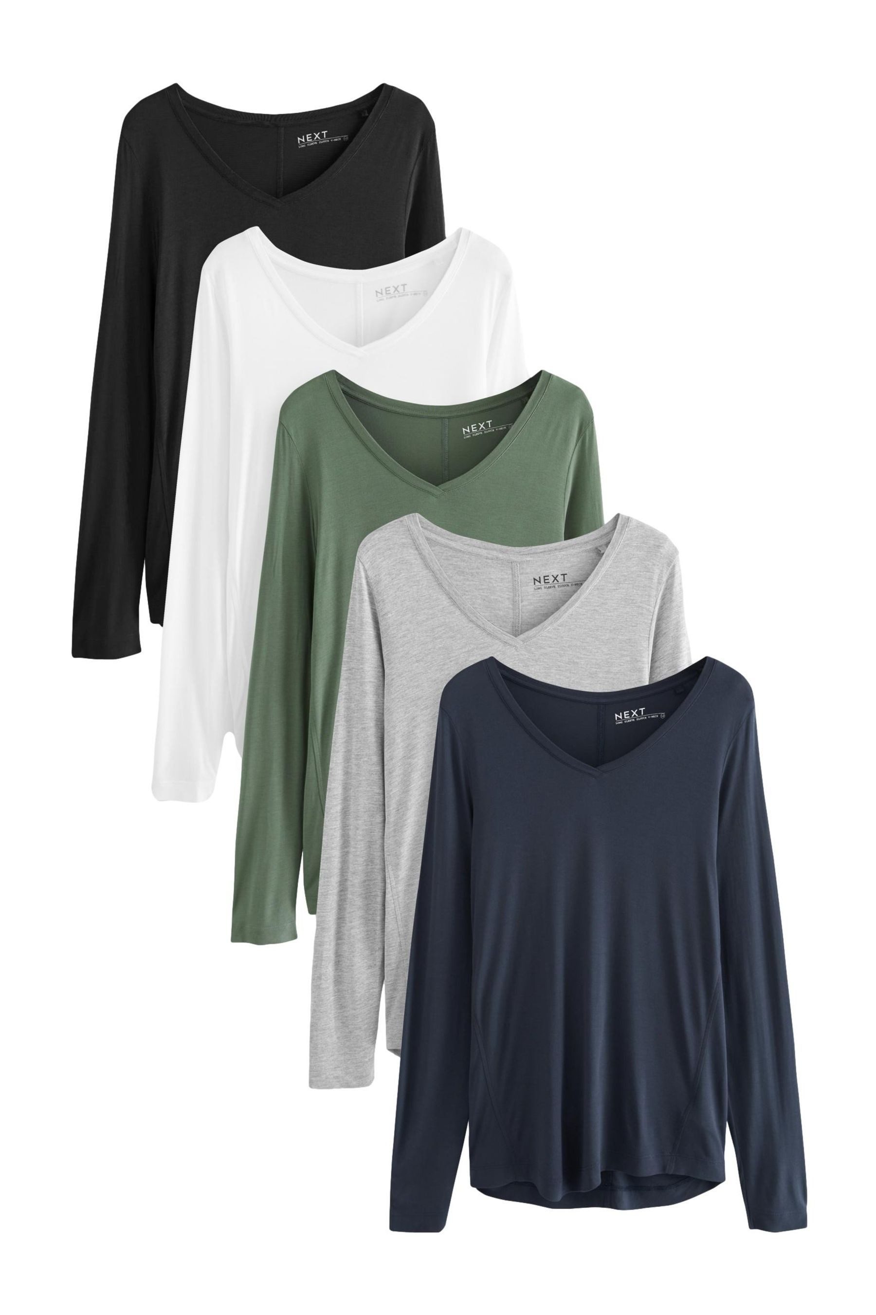 Next Langarmshirt Langärmelige Tops 5er Pack günstig online kaufen