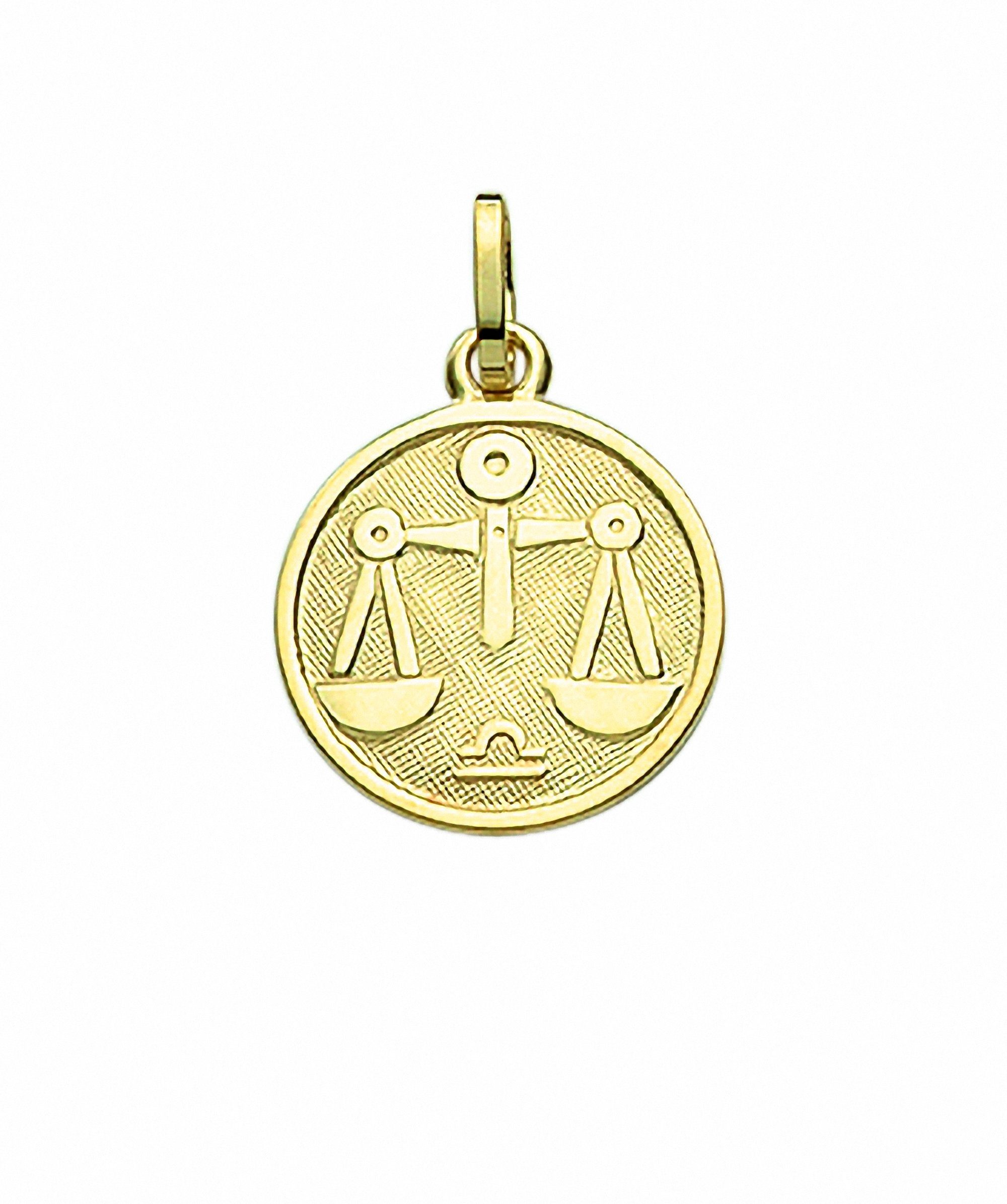 Adelia´s Kette mit Anhänger 333 Gold Sternzeichen Anhänger Waage Ø 11,8 mm, Schmuckset - Set mit Halskette