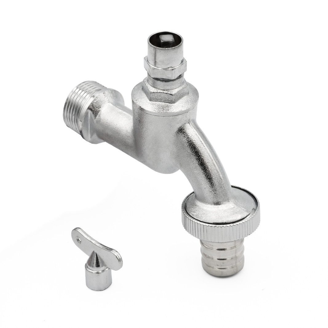 Auslaufventil Auslaufhahn 3/4" 26,5mm Außengewinde Steckschlüssel Diebstahlschutz