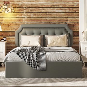 REDOM Polsterbett Flachbett, hydraulisches Zwei-Wege-Bett, minimalistisches Design (Stauraumbett, Flachbett 140*200cm), ohne Matratze