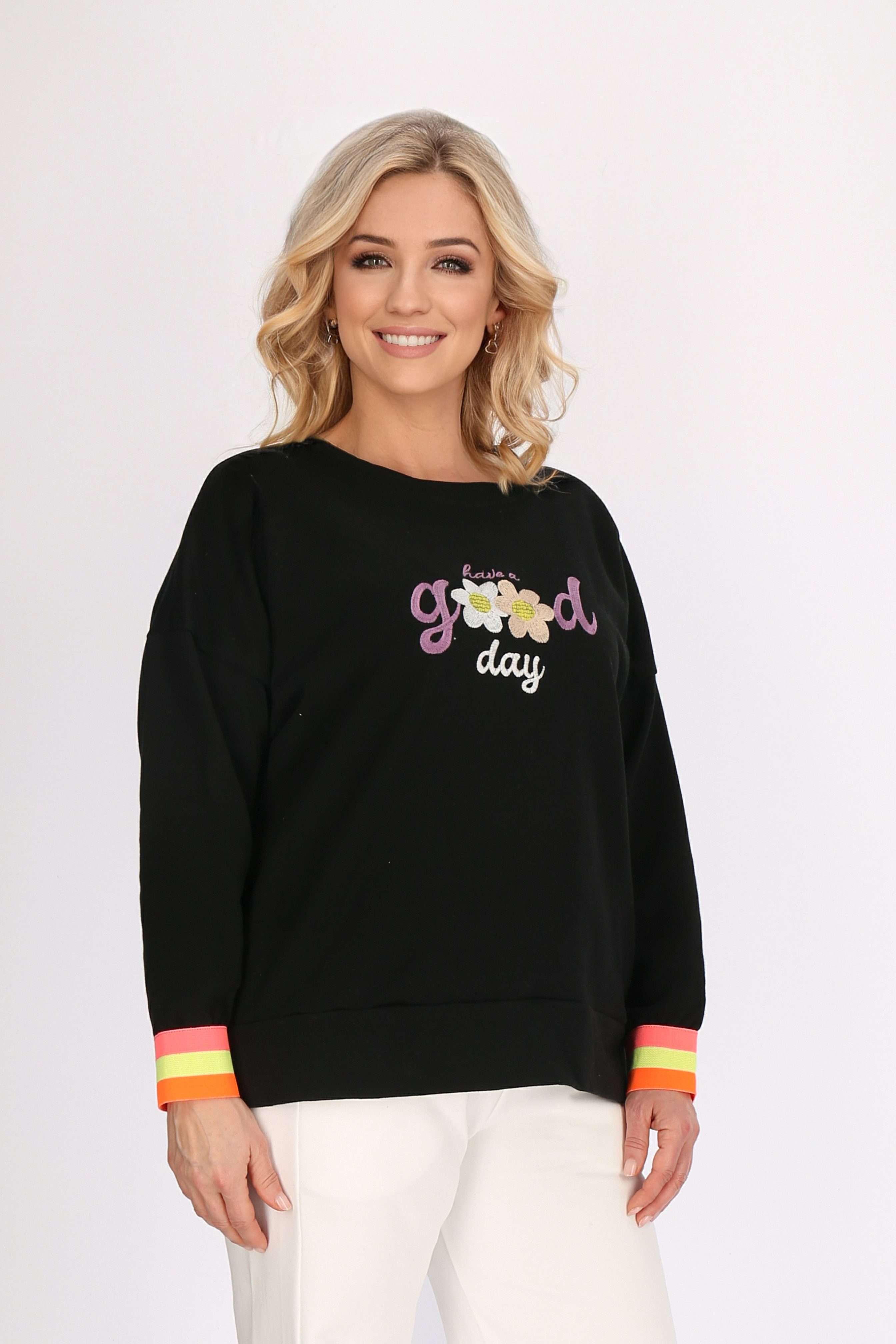 Worldclassca Sweatshirt Worldclassca Damen Sweatshirt "GOOD DAY "Langarmshirt Pullover Neu