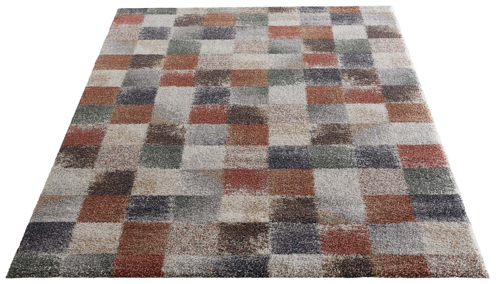 TaraCarpet Teppich Tara Carpet Berber Karo, rechteckig, Höhe: 27 mm, Moderner weicher Teppich kariert in braun und grün extra weich 67x140 – Bild 5 von 5