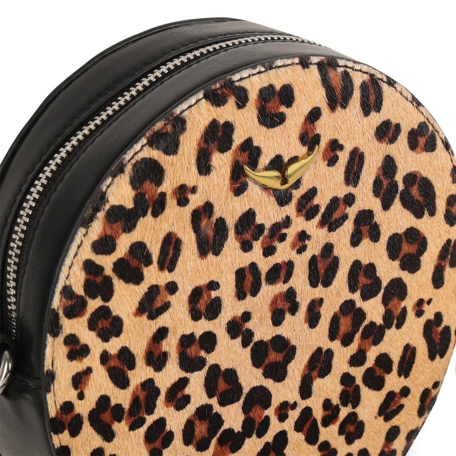 ZADIG & VOLTAIRE Umhängetasche Zadig&Voltaire runde Handtasche aus Rindsleder Leoprint