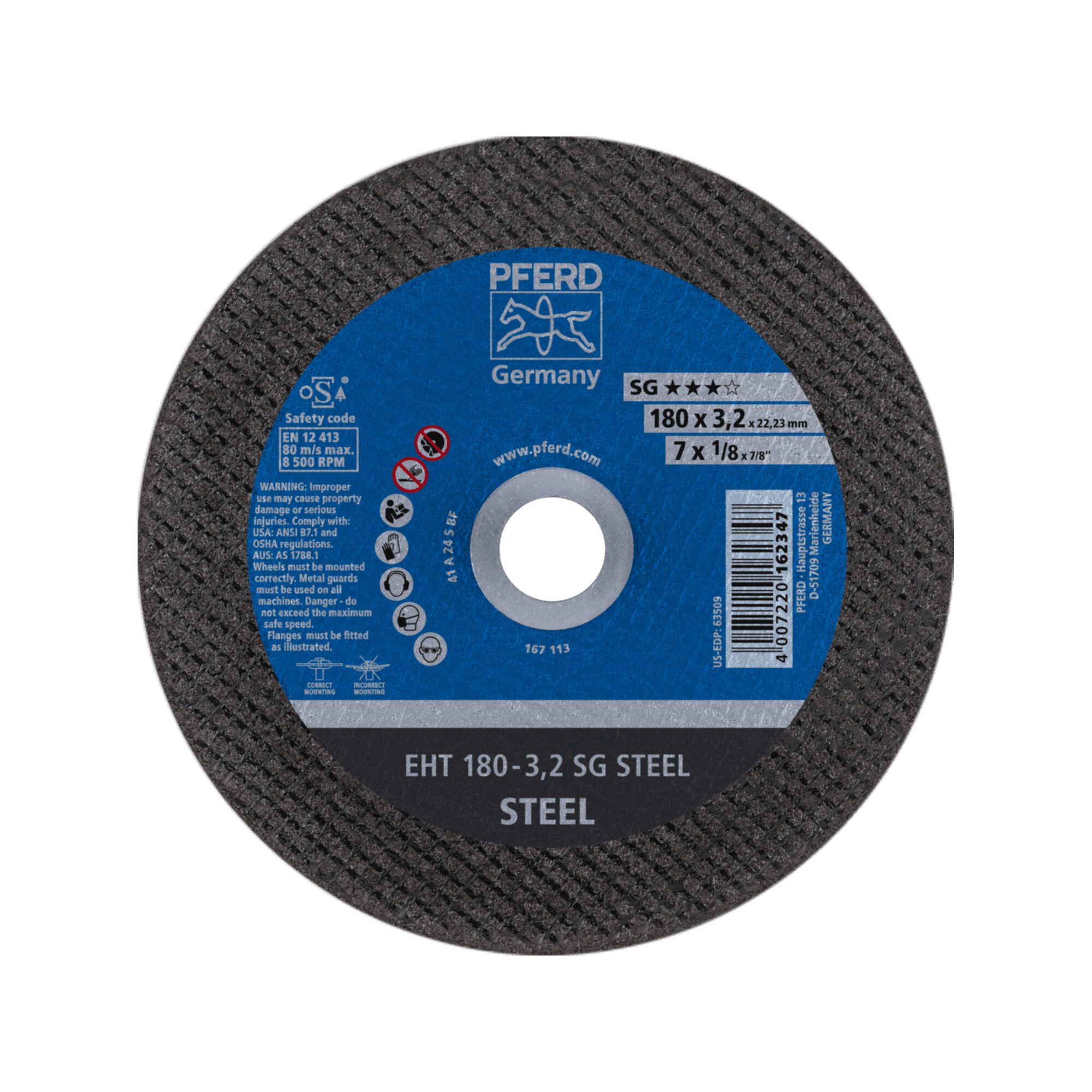 Pferd Trennscheibe PFERD TOOLS Trennscheibe EHT 180x3,2x22,23 mm gerade Leistungslinie SG