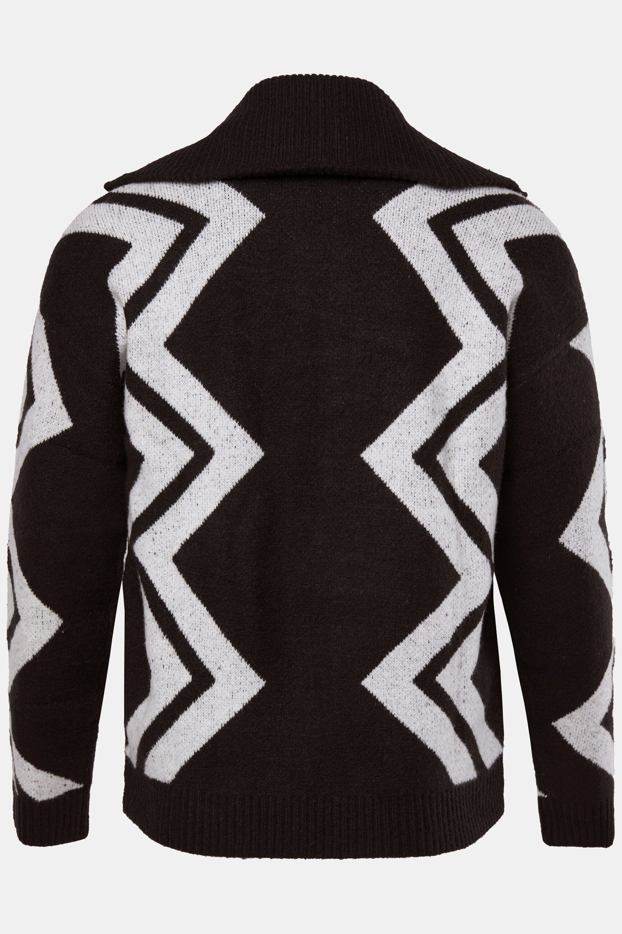 STHUGE Poloshirt Strickjacke Zackenmuster