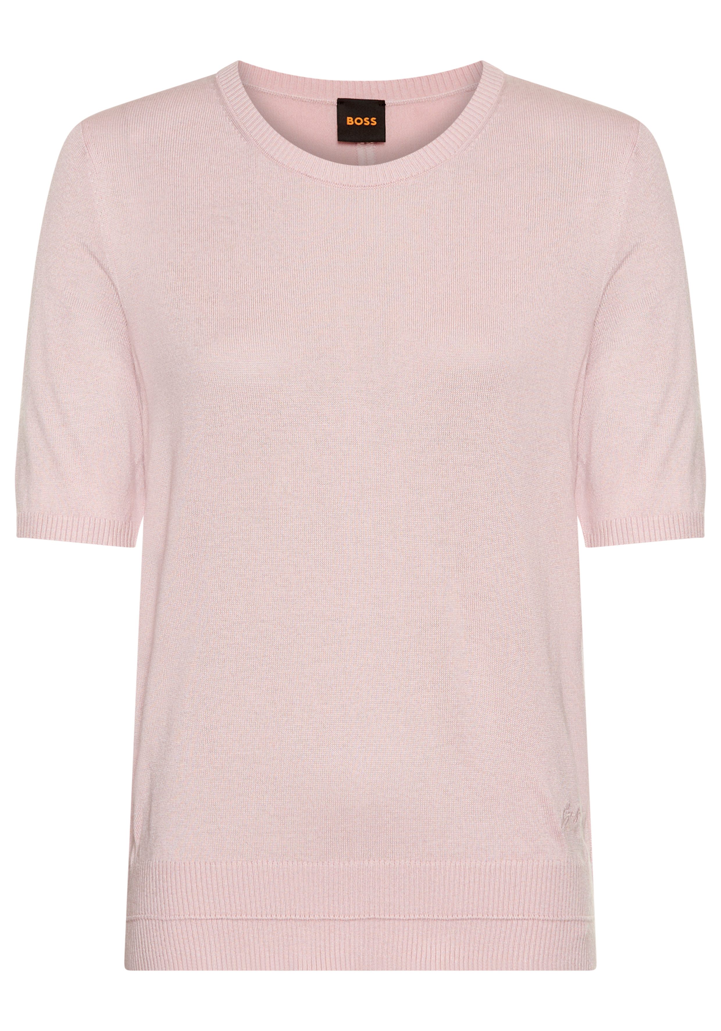 BOSS ORANGE Kurzarmpullover Fiaffusa Premium Damenmode mit dezentem Ajourst günstig online kaufen