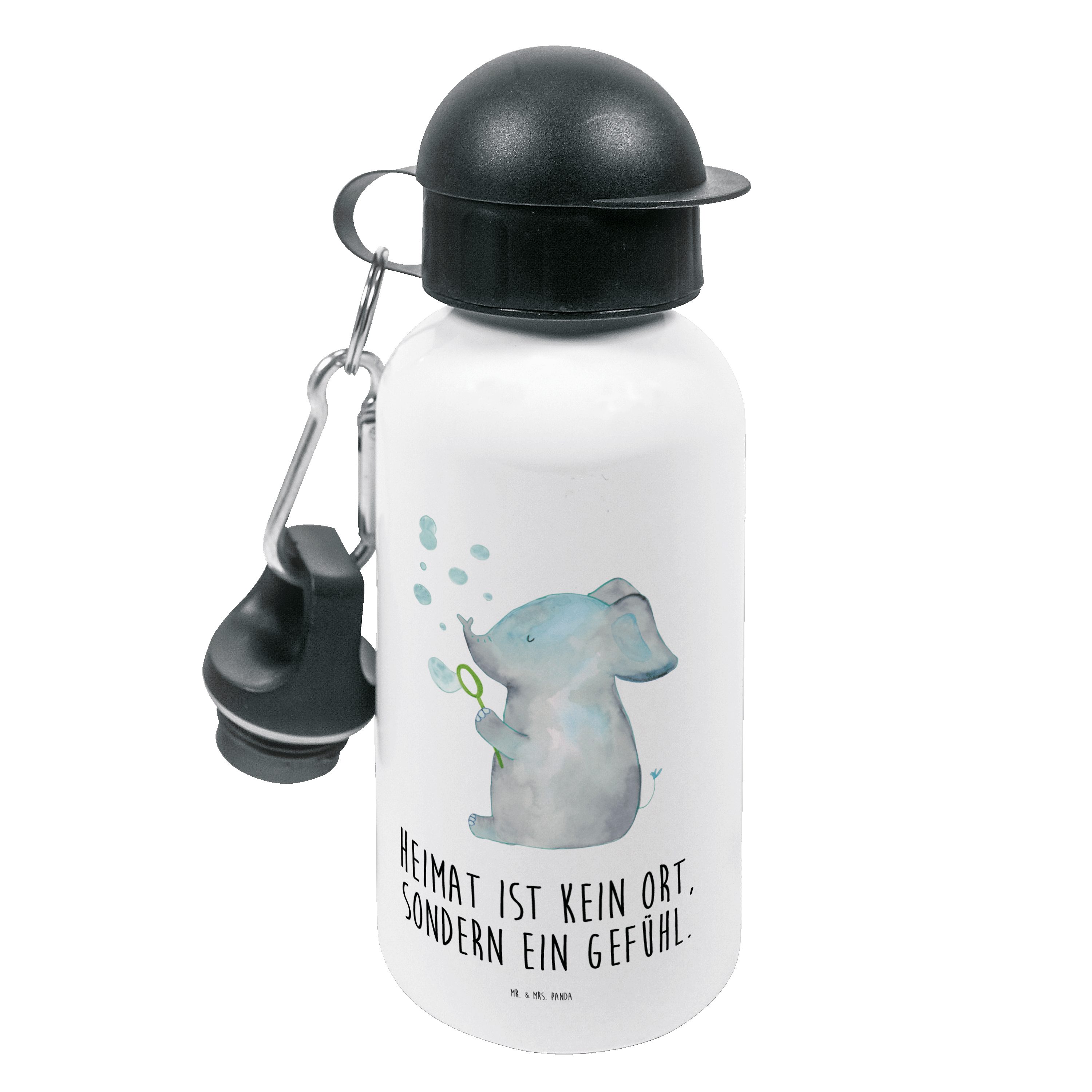 Mr. & Mrs. Panda Trinkflasche Elefant Seifenblasen - Weiß - Geschenk, Jungs, Rüsseltier, Elefanten