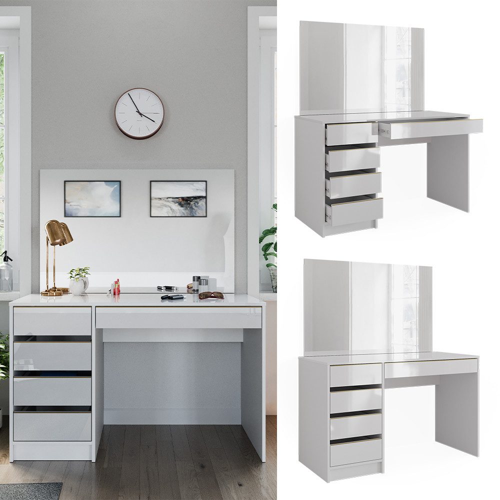 Vicco Schminktisch Sherry, Weiß, 120 cm günstig online kaufen
