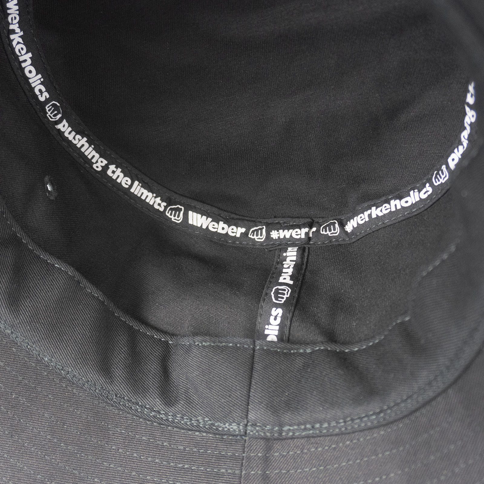 Weber GmbH Fischerhut #Werkeholics Bucket Hat schwarz 100% Baumwolle, hochwertig verarbeitet