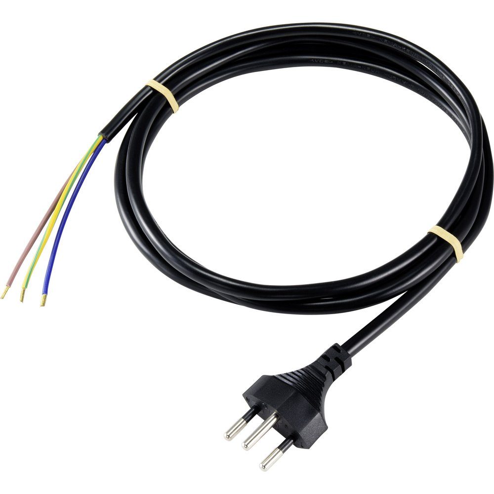 Basetech XR-1638089 Strom Anschlusskabel Schwarz 2.00 m Elektro-Kabel