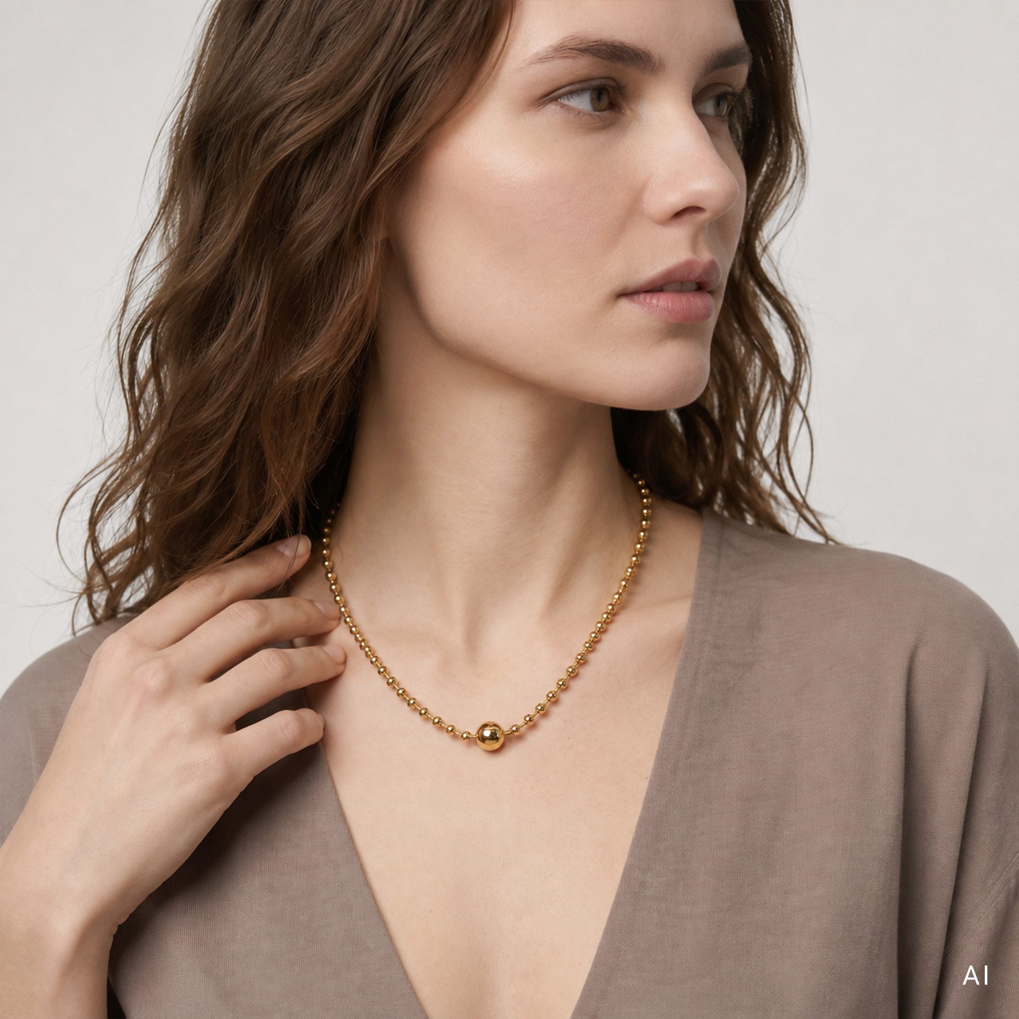 Liebeskind Berlin Kette mit Anhänger Steel Ball Edelstahl – Bild 2 von 3