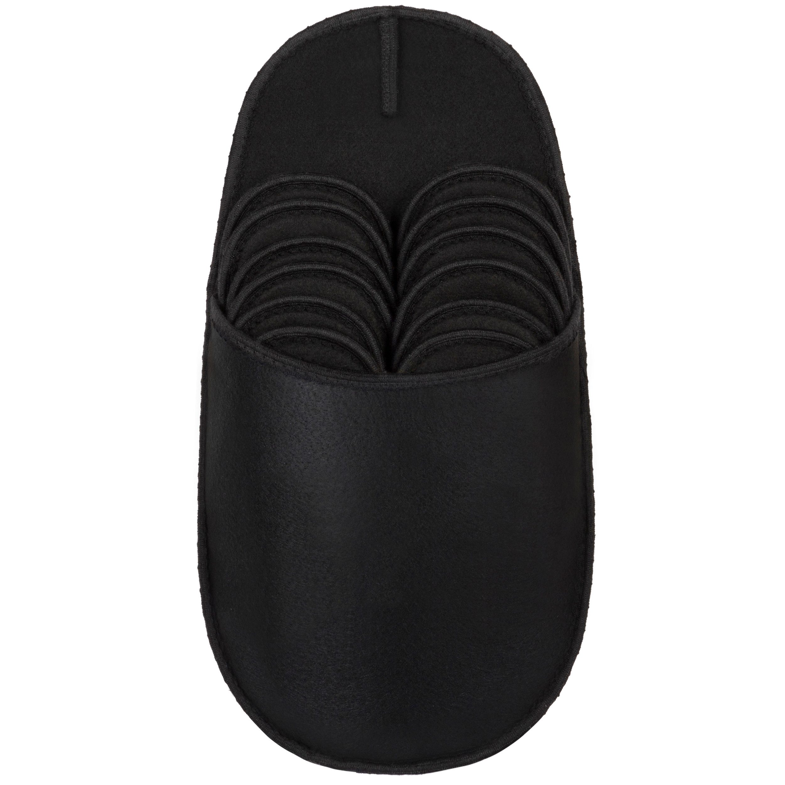 ONVAYA ABS Gästepantoffel, Schwarz, Beige, 6er Set, Antirutsch Sohle Hausschuh