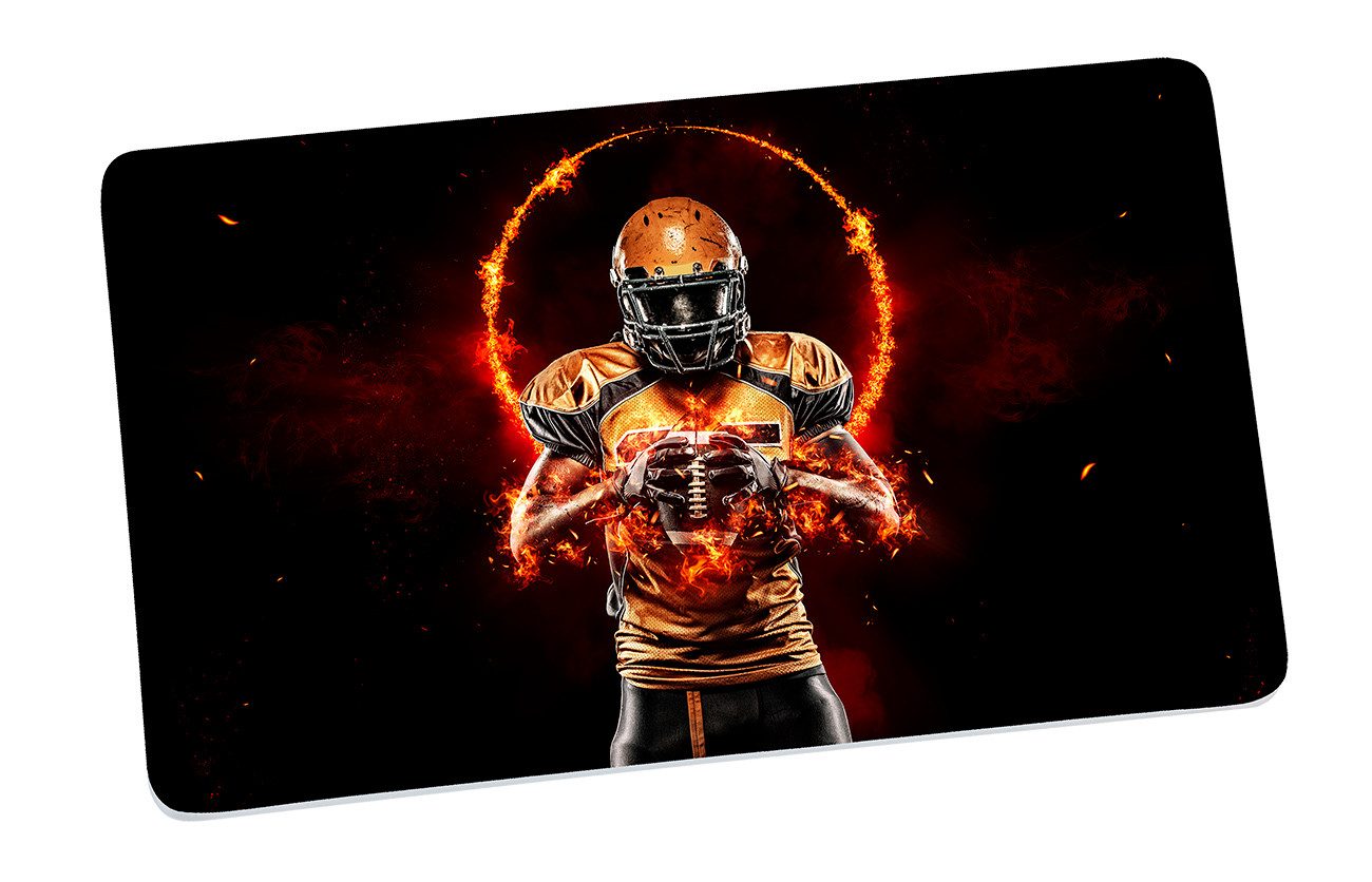 Geda Labels GmbH Frühstücksbrett American Football GameOn, Melamin, (1-St), Schwarz, 23,5x14, spülmaschinengeeignet