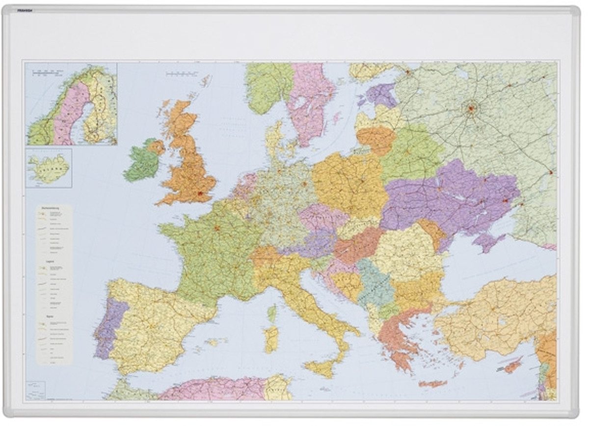 FRANKEN Wandtafel Kartentafel Pinntafel 1:3.600.000 140x100 cm