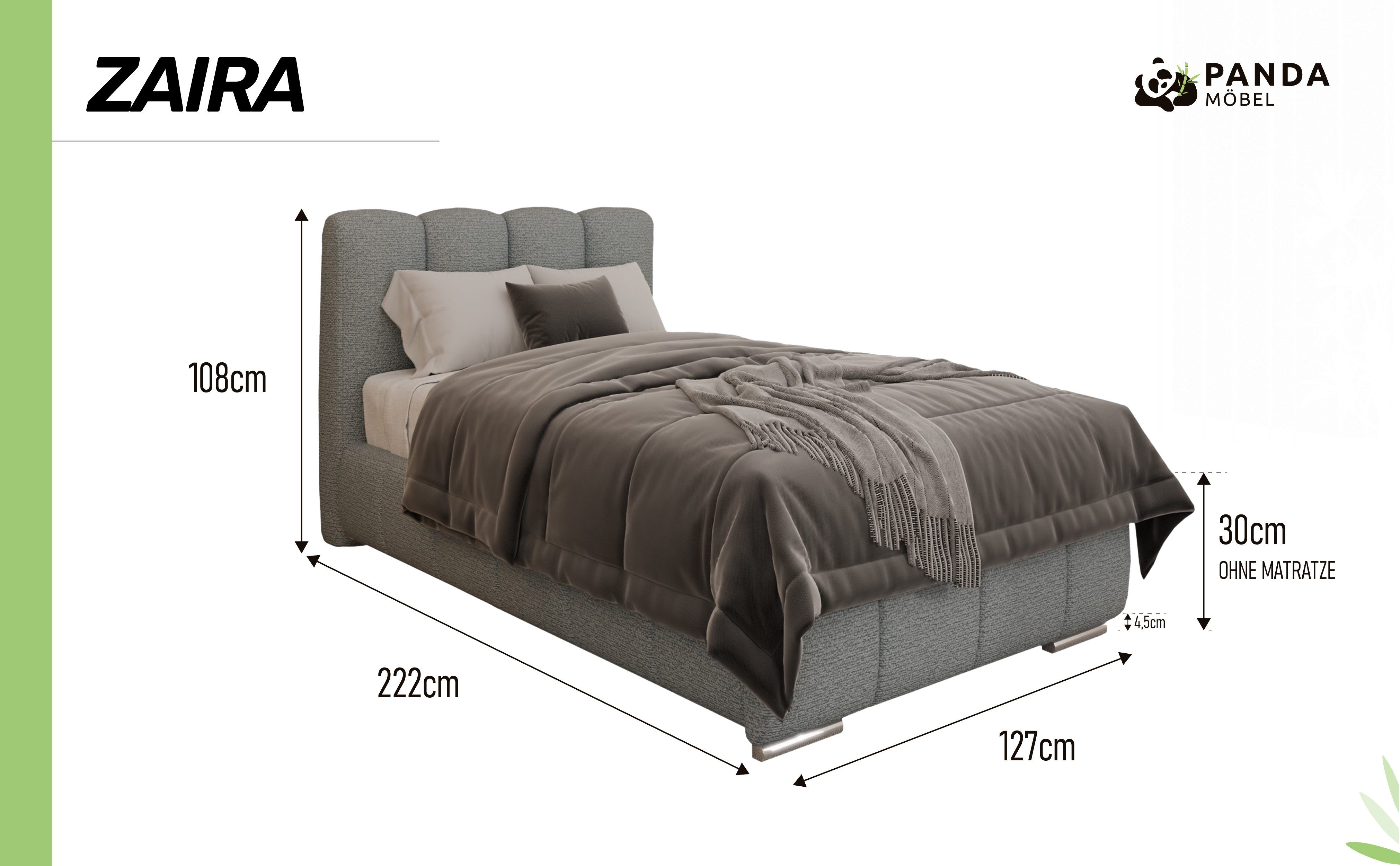 PANDA MÖBEL GmbH Polsterbett ZAIRA Elegantes günstig online kaufen