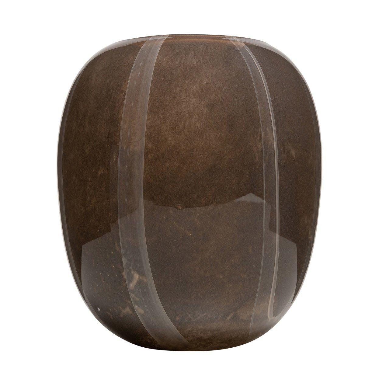INNA-Glas Kugelvase Glas Vase ITZIAR mit Muster, braun-Gold, 26 cm, Ø 22 cm