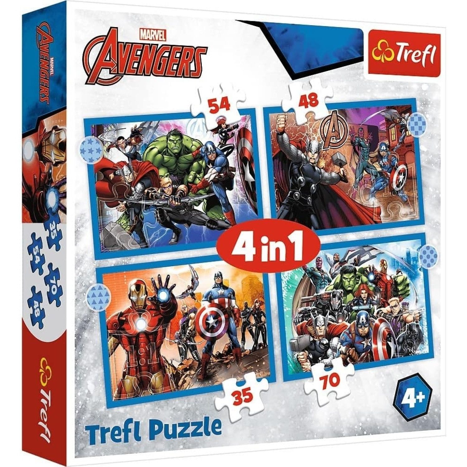 Trefl Puzzle 4in1 Puzzle, Marvel AVENGERS, von 35 bis 70 Teilen, 4 Sets, Pu günstig online kaufen