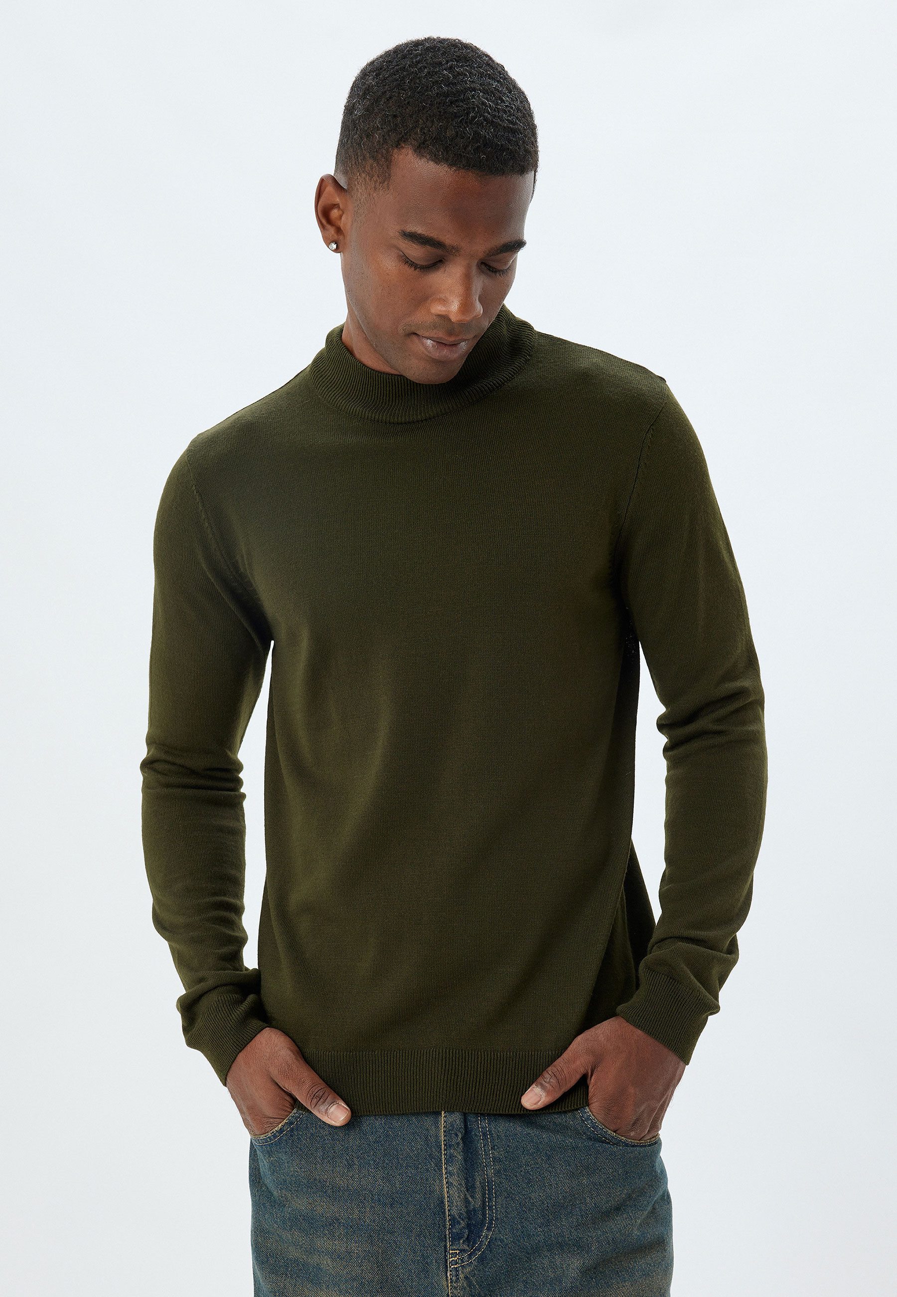 Koton Rollkragenpullover Standkragen Regular Rollkragenpullover