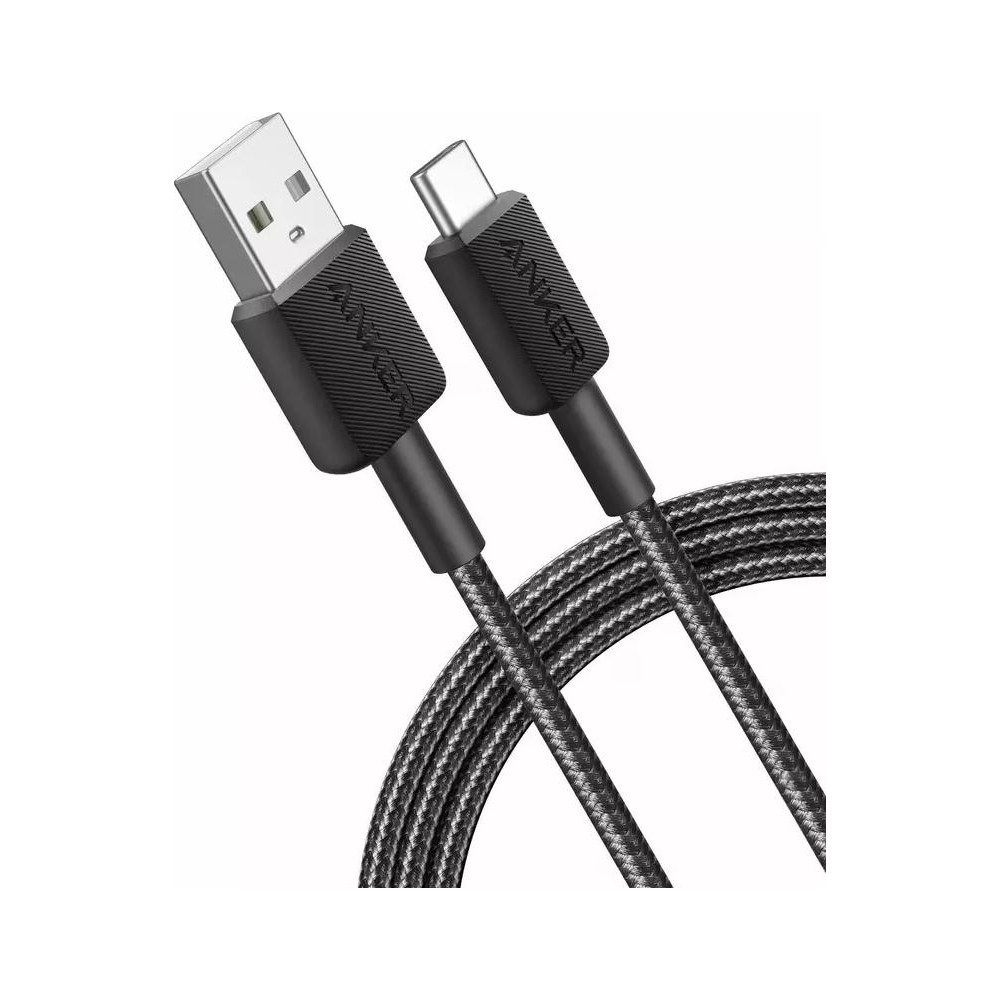 Anker USB-Kabel, USB-A auf USB-C, USB-A auf USB-C, Robustes schwarzes Geflecht