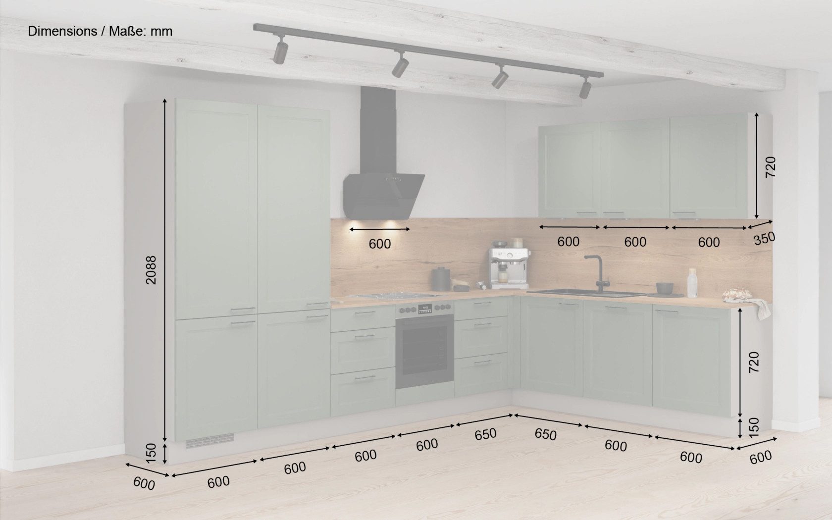 nobilia® Winkelküche Bergen, individuell anpassbar, gratis Küchenplanung mit Profis, (Breite 613.2 cm), vormontiert, wahlw. mit E-Geräten, inkl. Lieferung