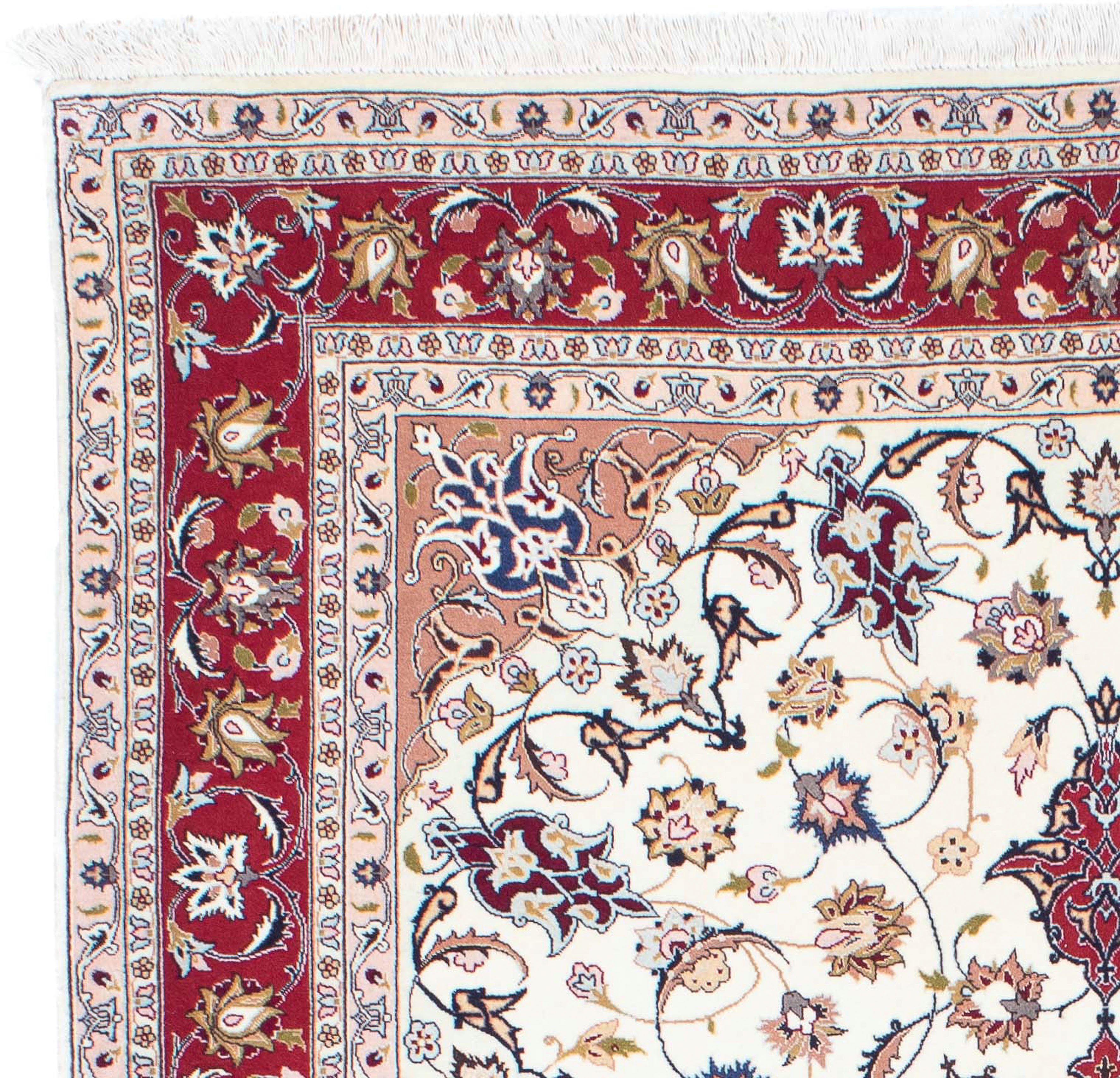 Orientteppich Perser - Täbriz - mit Handgeknüpft, Höhe: beige, morgenland, cm Wohnzimmer, mm, 7 x Royal - rechteckig, - 197 151 Zertifikat Einzelstück