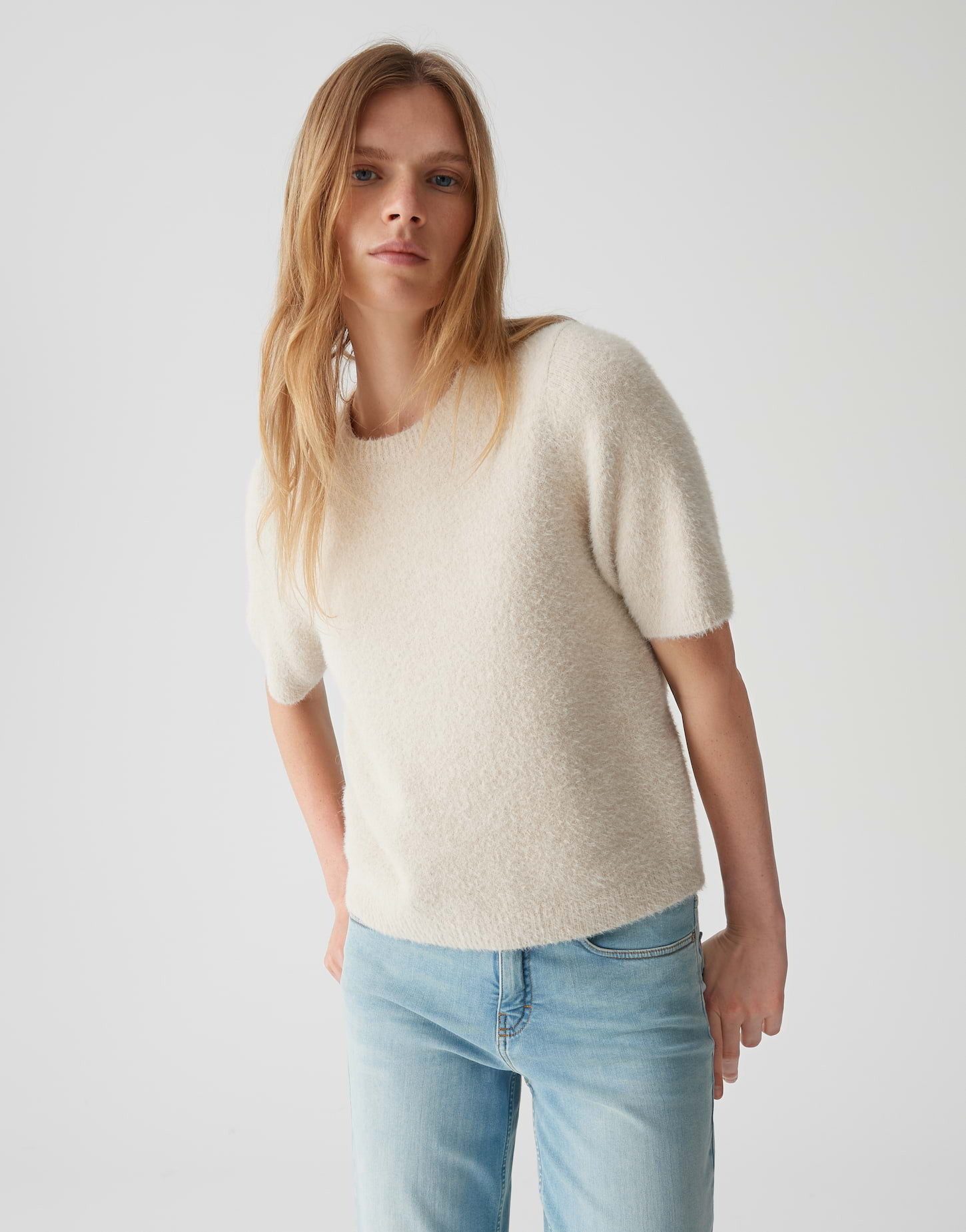 OPUS PANTS Kurzarmpullover PUMBA mit gebürsteter günstig online kaufen
