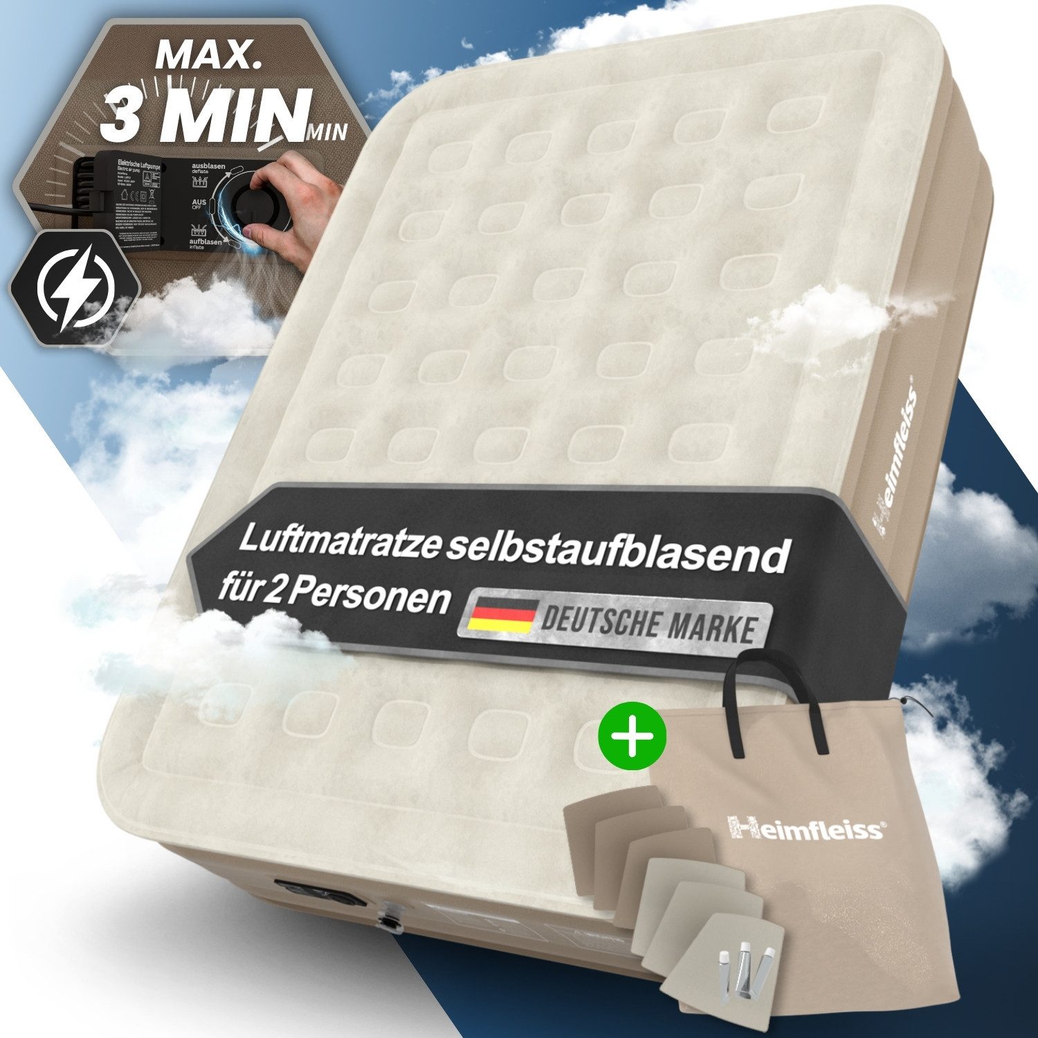 Heimfleiss® Luftmatratze Luftmatratze Selbstaufblasend – Komfort für Campin günstig online kaufen