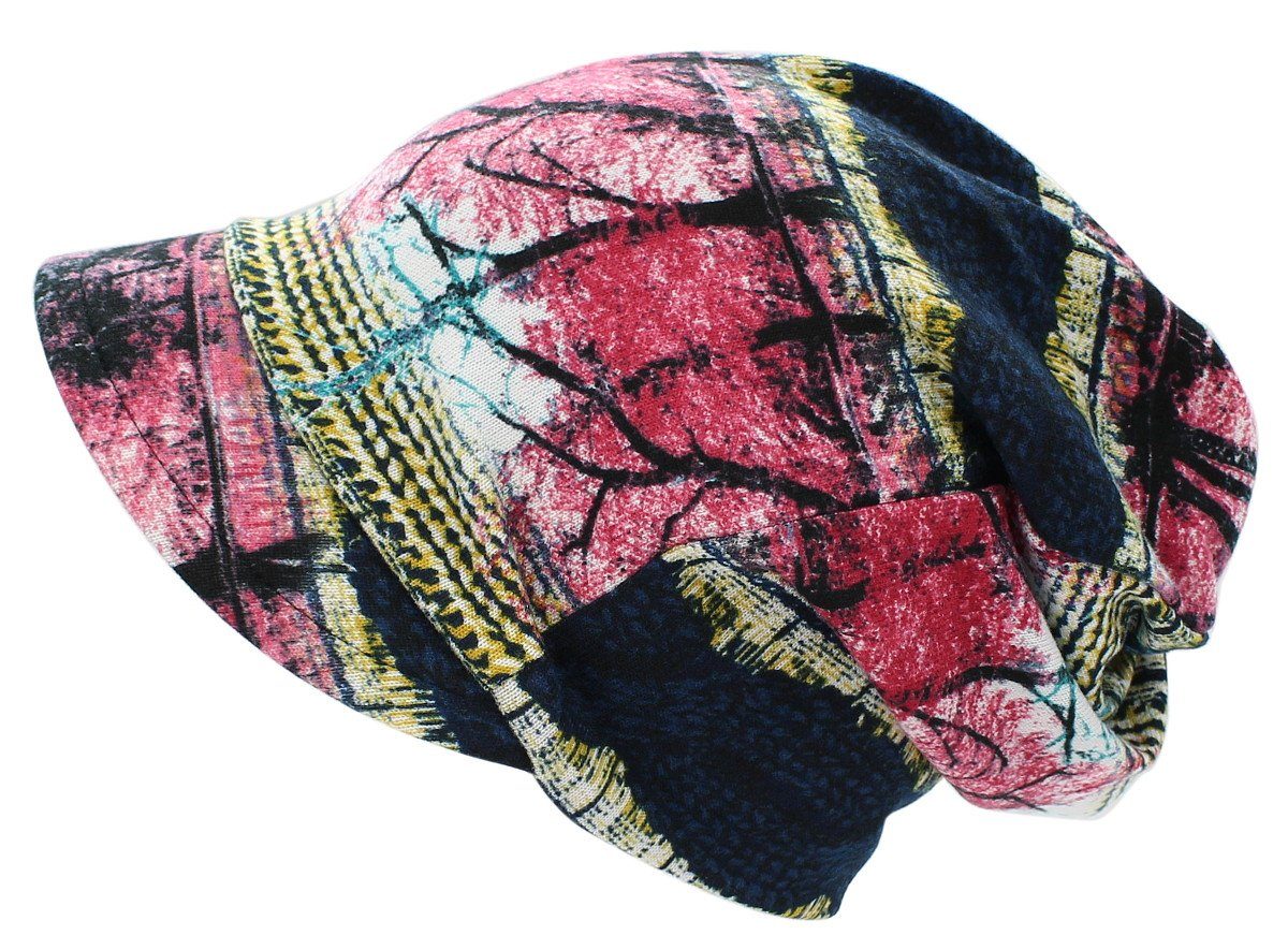 dy_mode Schirmmütze Weiche Schirmmütze Damen Beanie Mütze mit weichem Schirm Kappe Weicher Schirm, Leichtes Material BM215-BlueYellowRed