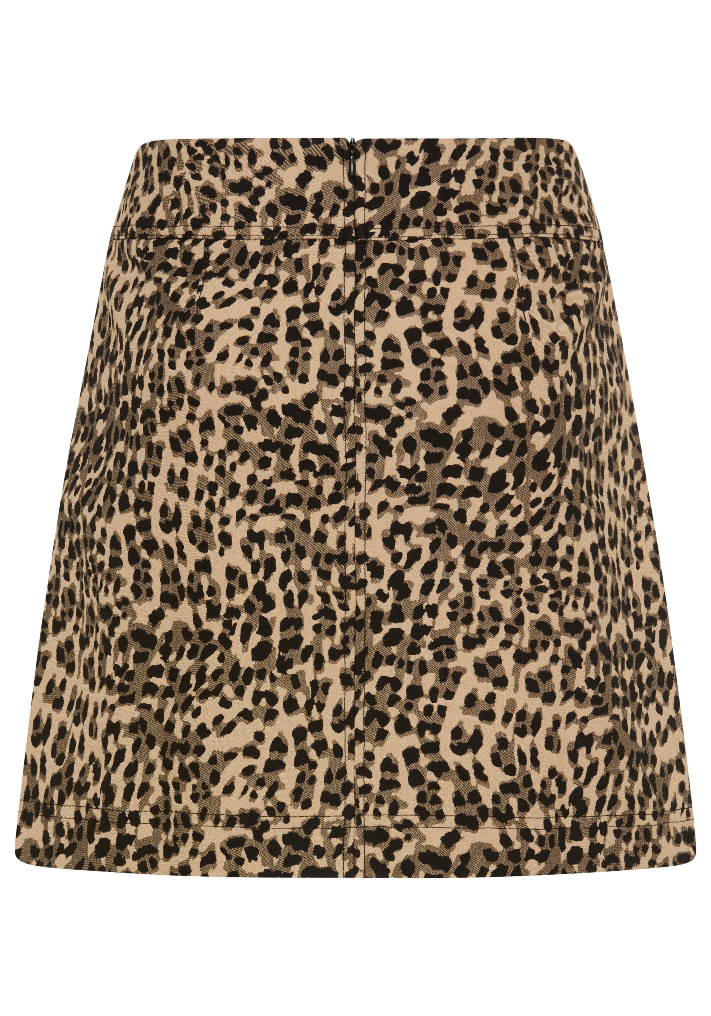 BOSS ORANGE Minirock Vakily Premium Damenmode aus elastischem Jacquardstoff mit Leopardenmuster
